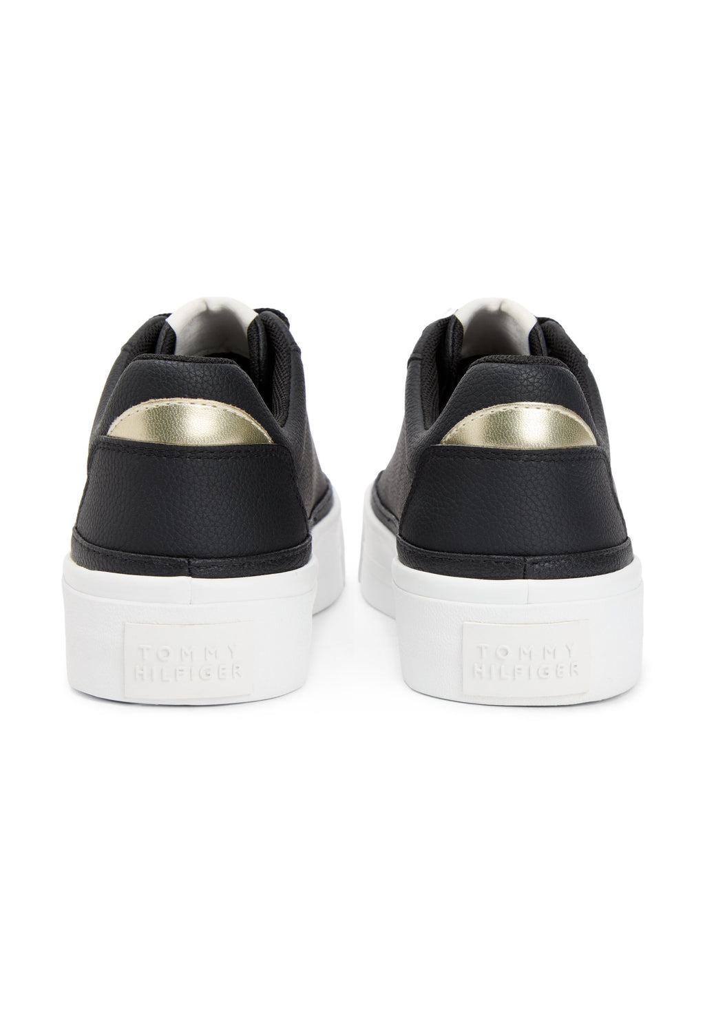 METALLIC LOGO PLATFORM TRAINERS WITH LEATHER - Trainers - black/ancient white