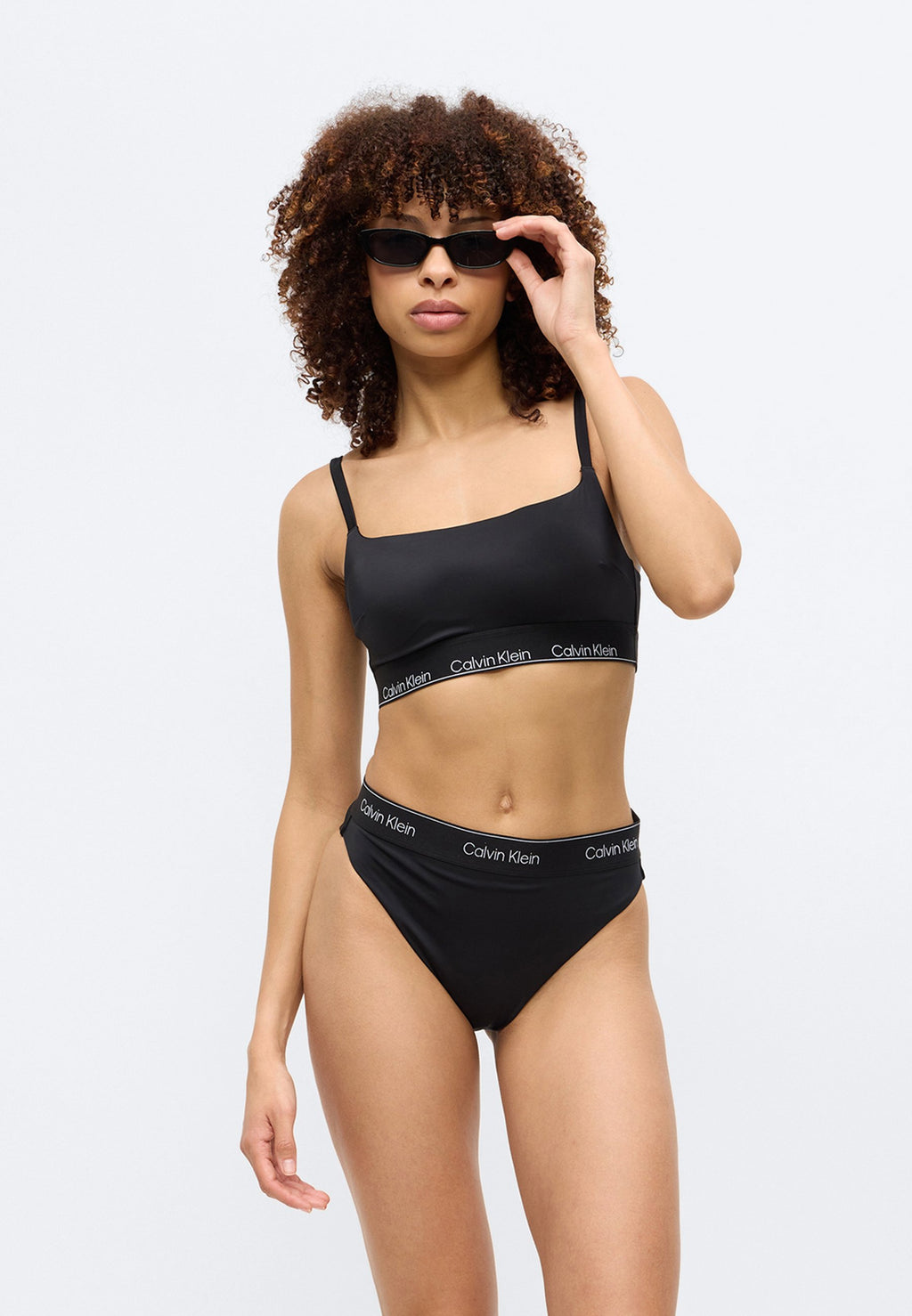 SQUARE NECK BRALETTE ICON SWIM - Bikini üstü - siyah