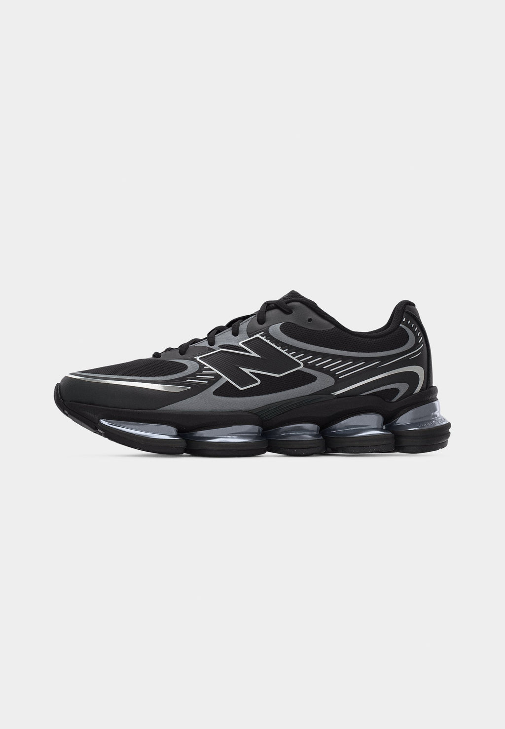 U2000 UNISEX - Trainers - black/silver-coloured metallic