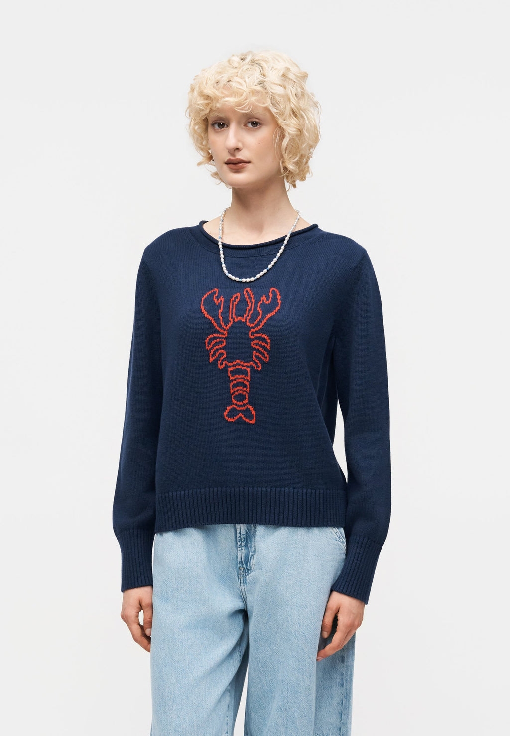 INTARSIA CREW - Jumper - blue