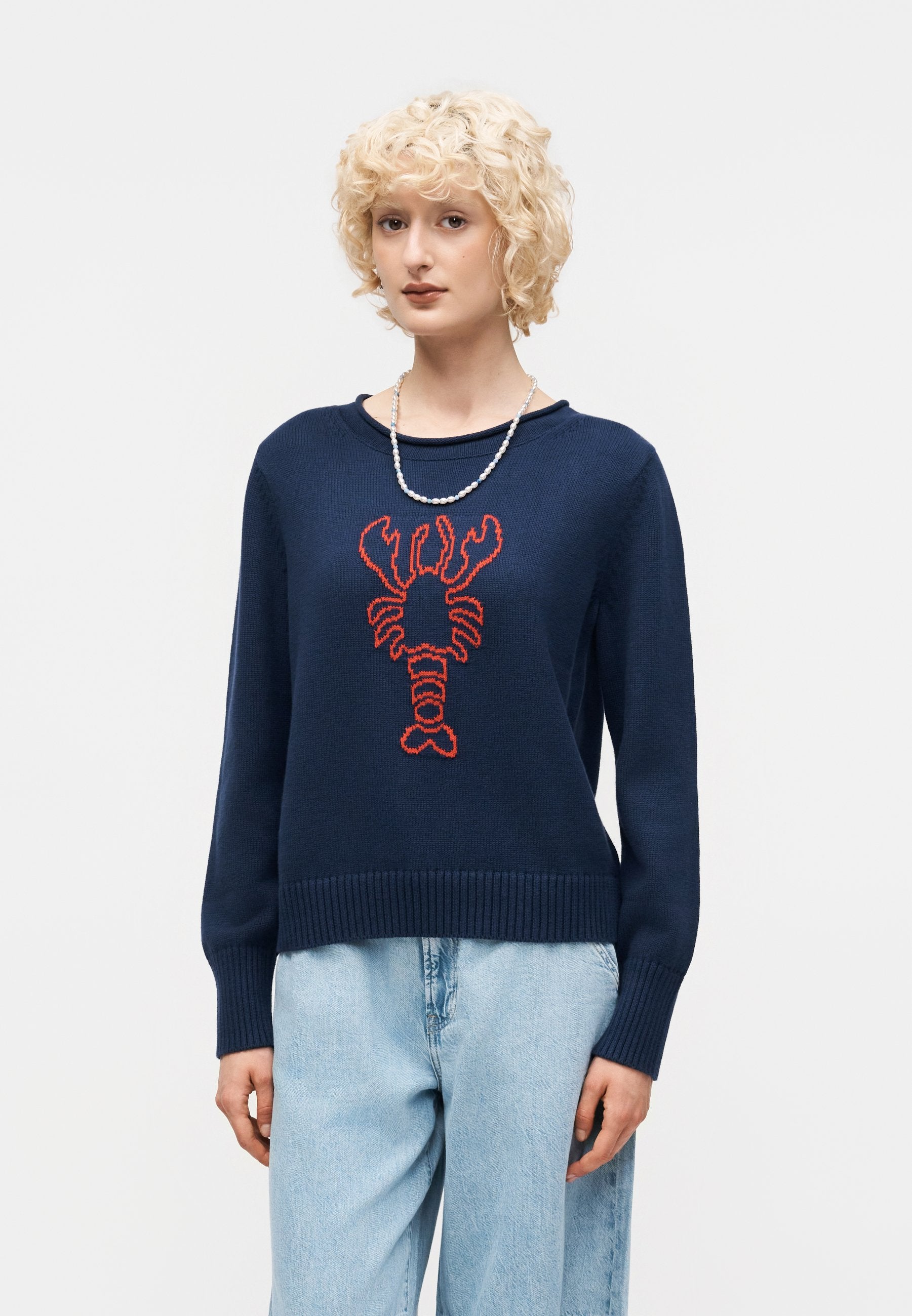 INTARSIA CREW - Jumper - blue