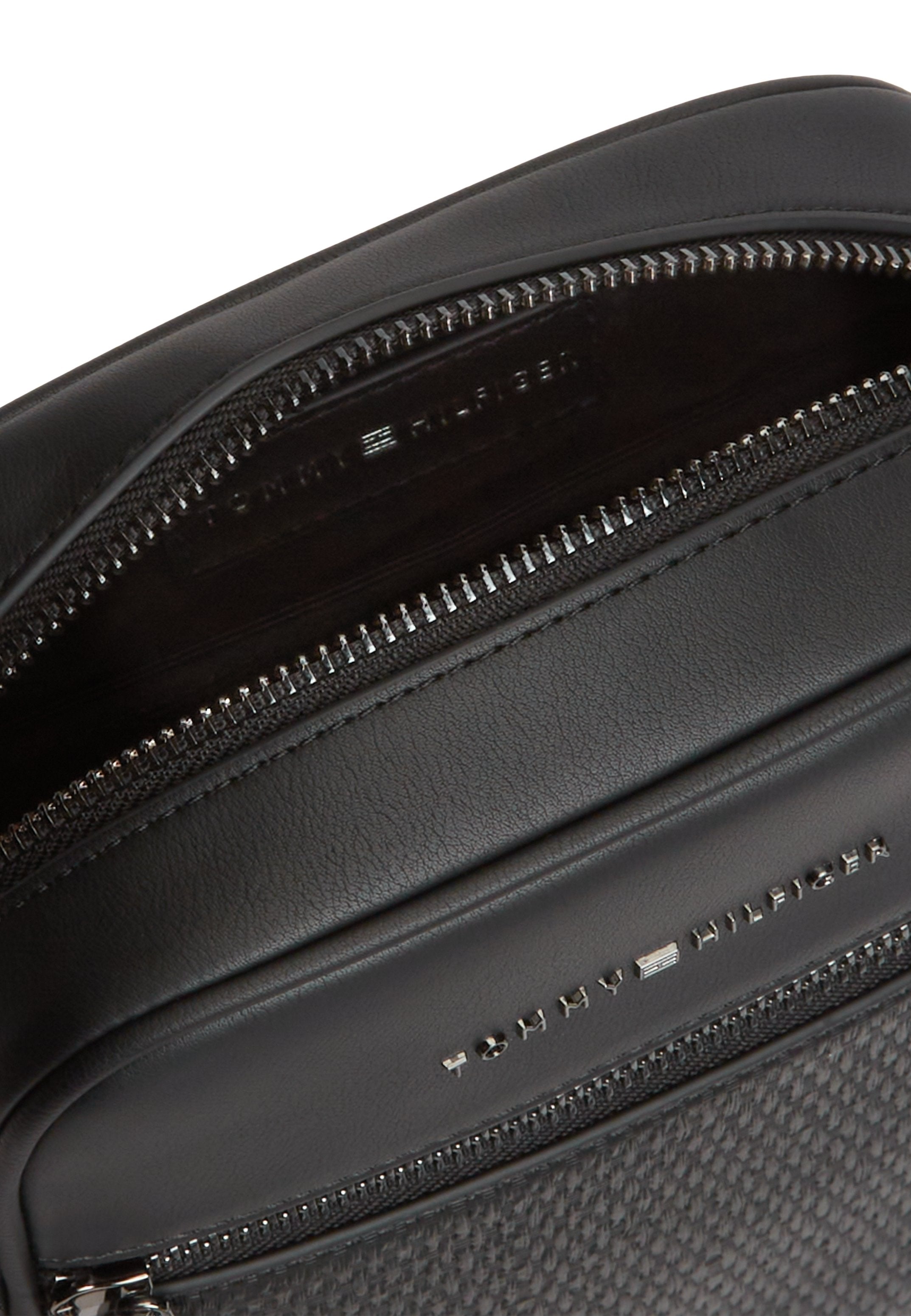 SAC REPORTER BANDOULIÈRE À PANNEAUX TISSÉS - Sac bandoulière - noir