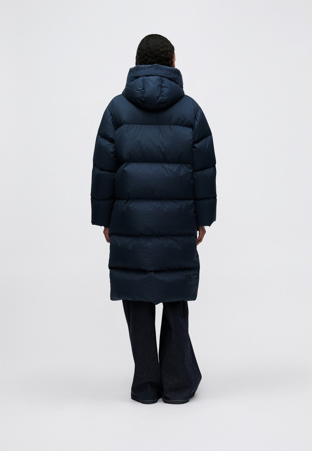 معطف داون WATER REPELLENT DOWN LONGLINE WRAP COAT - داكن ليلي بحري