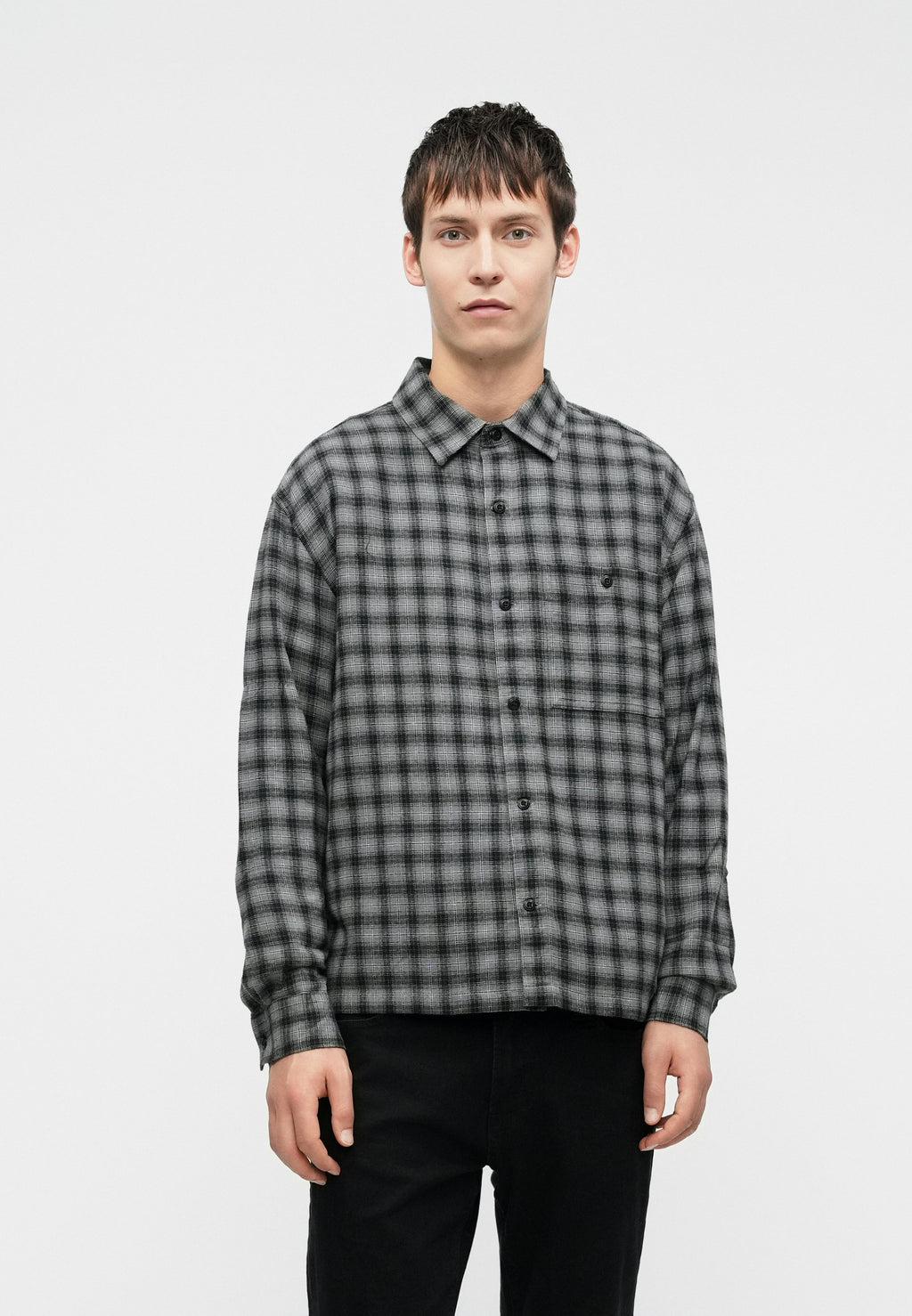 BOXY - Shirt - tonal grey