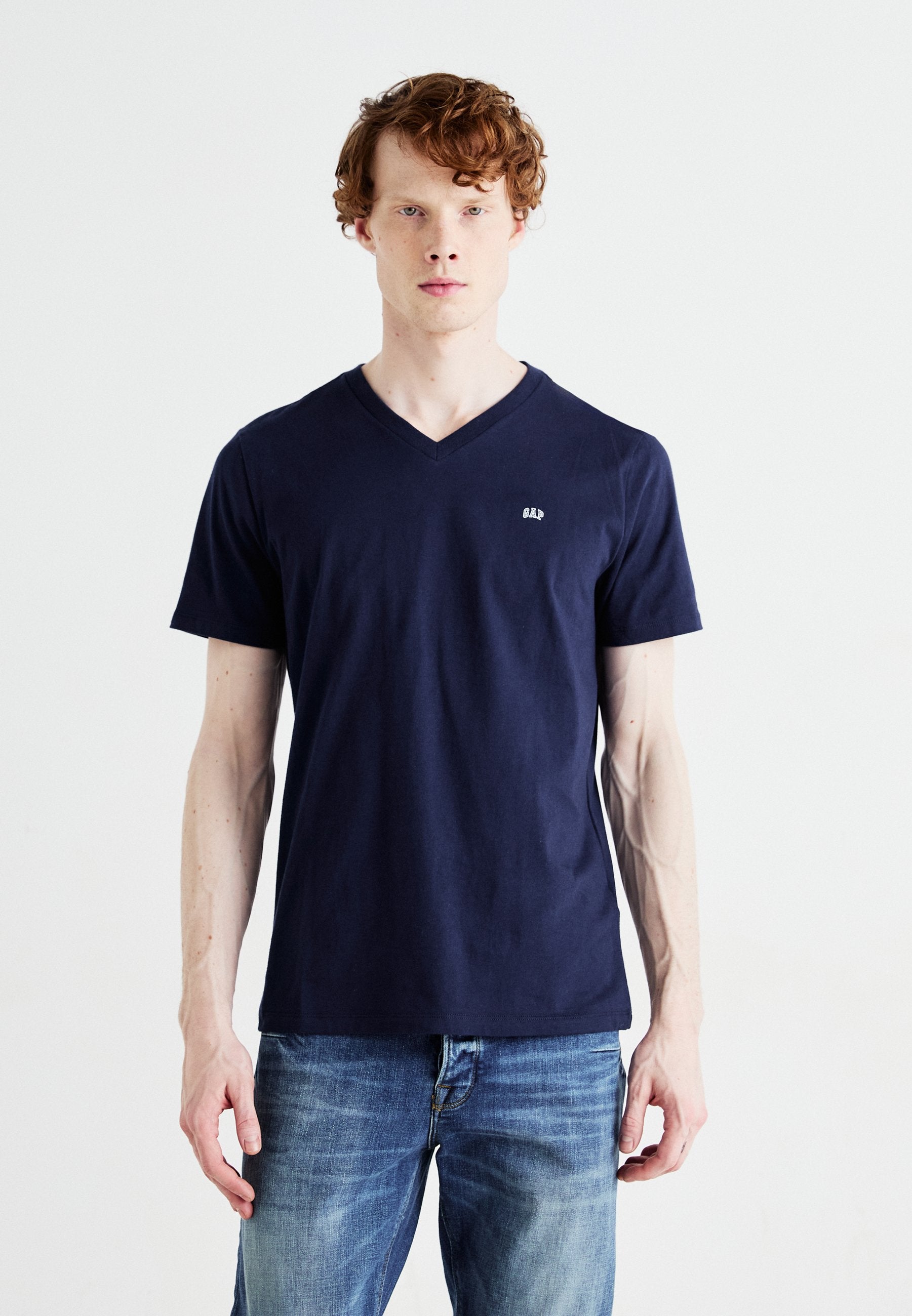 EVERYDAY MICRO LOGO VEE - Basic T-shirt - tapestry navy