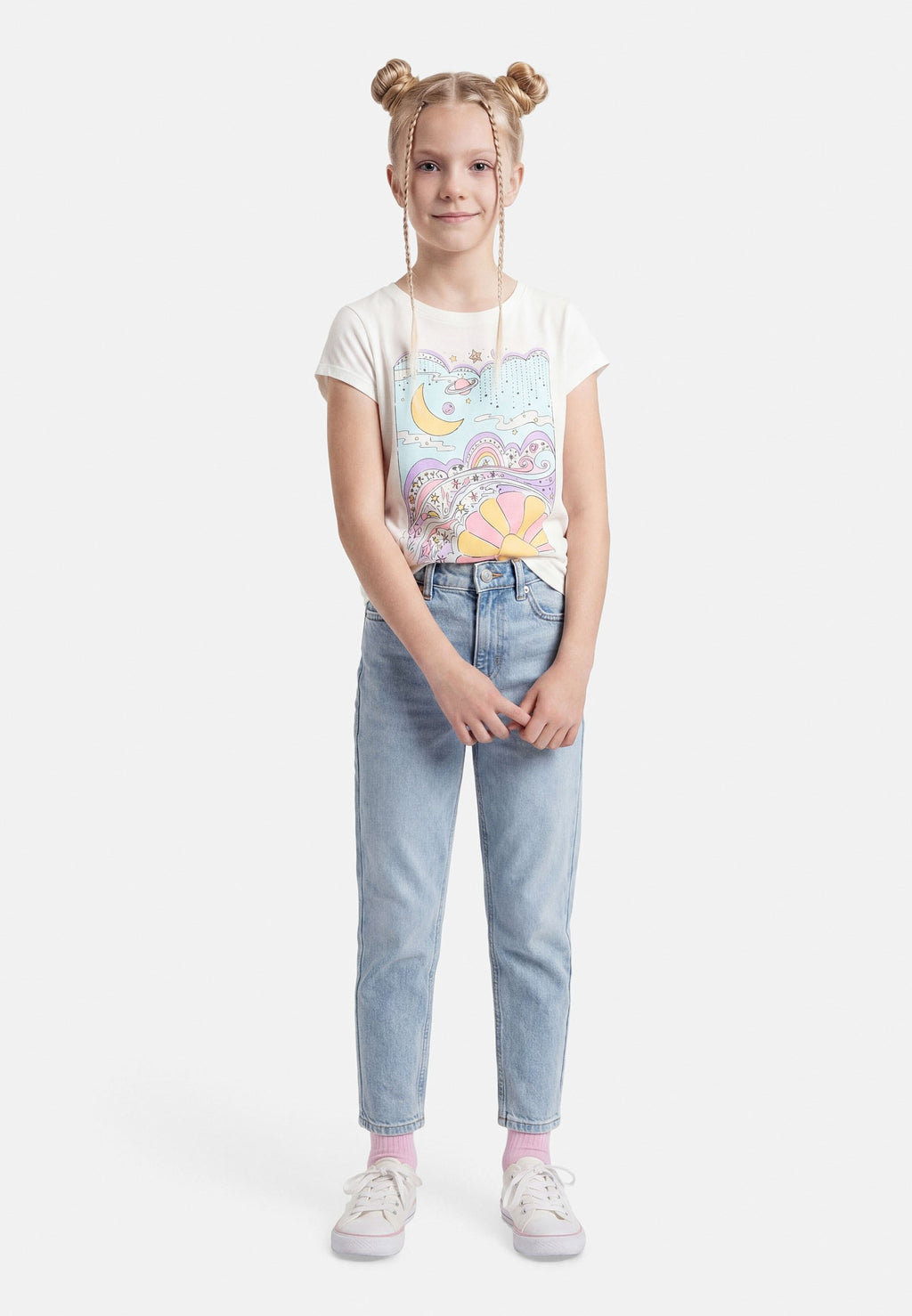 GRAPHIC TEE 2 PACK - Print T-shirt - cerulean blue