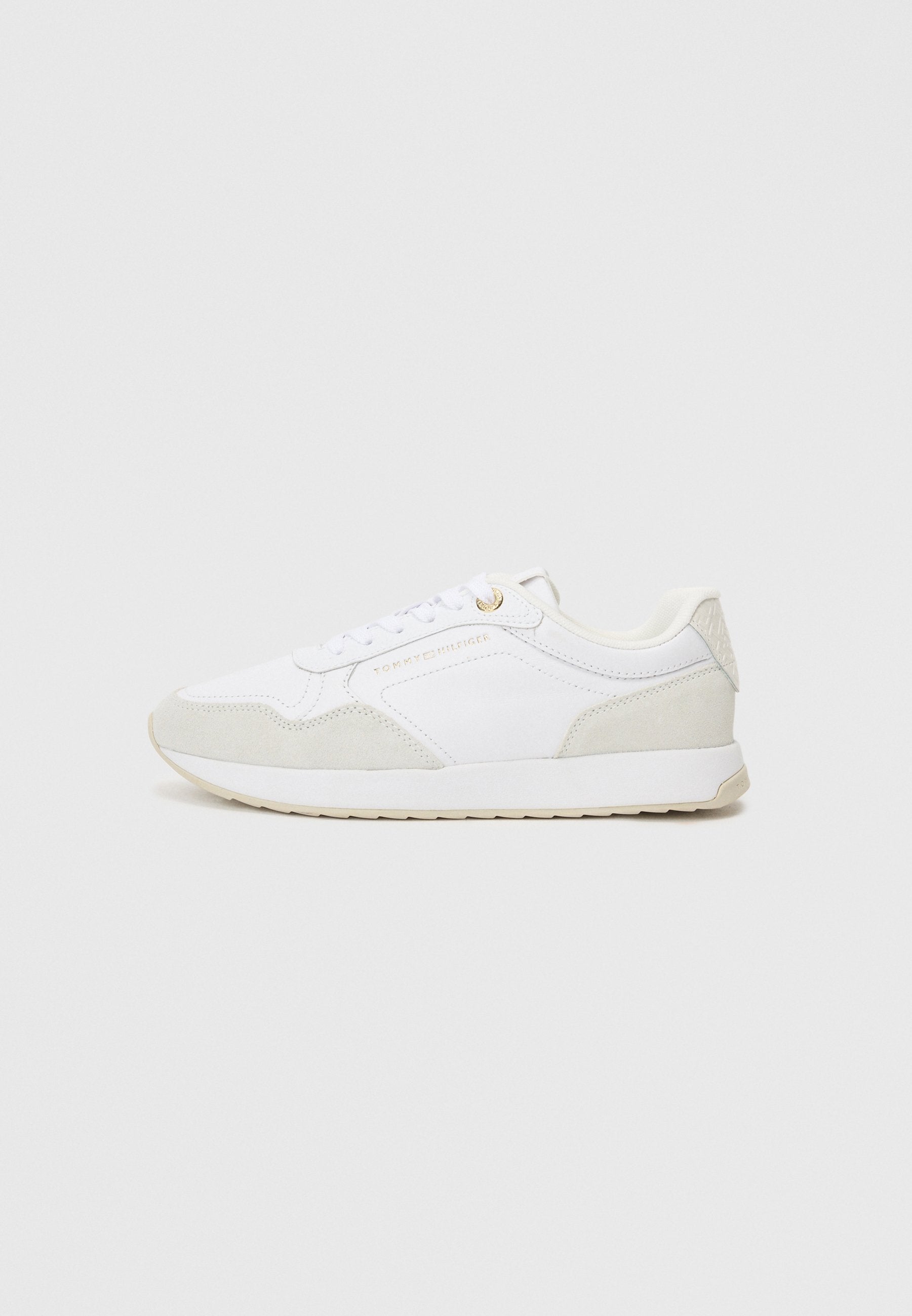 EMBOSSED TH MONOGRAM LEATHER TRAINERS - Trainers - white