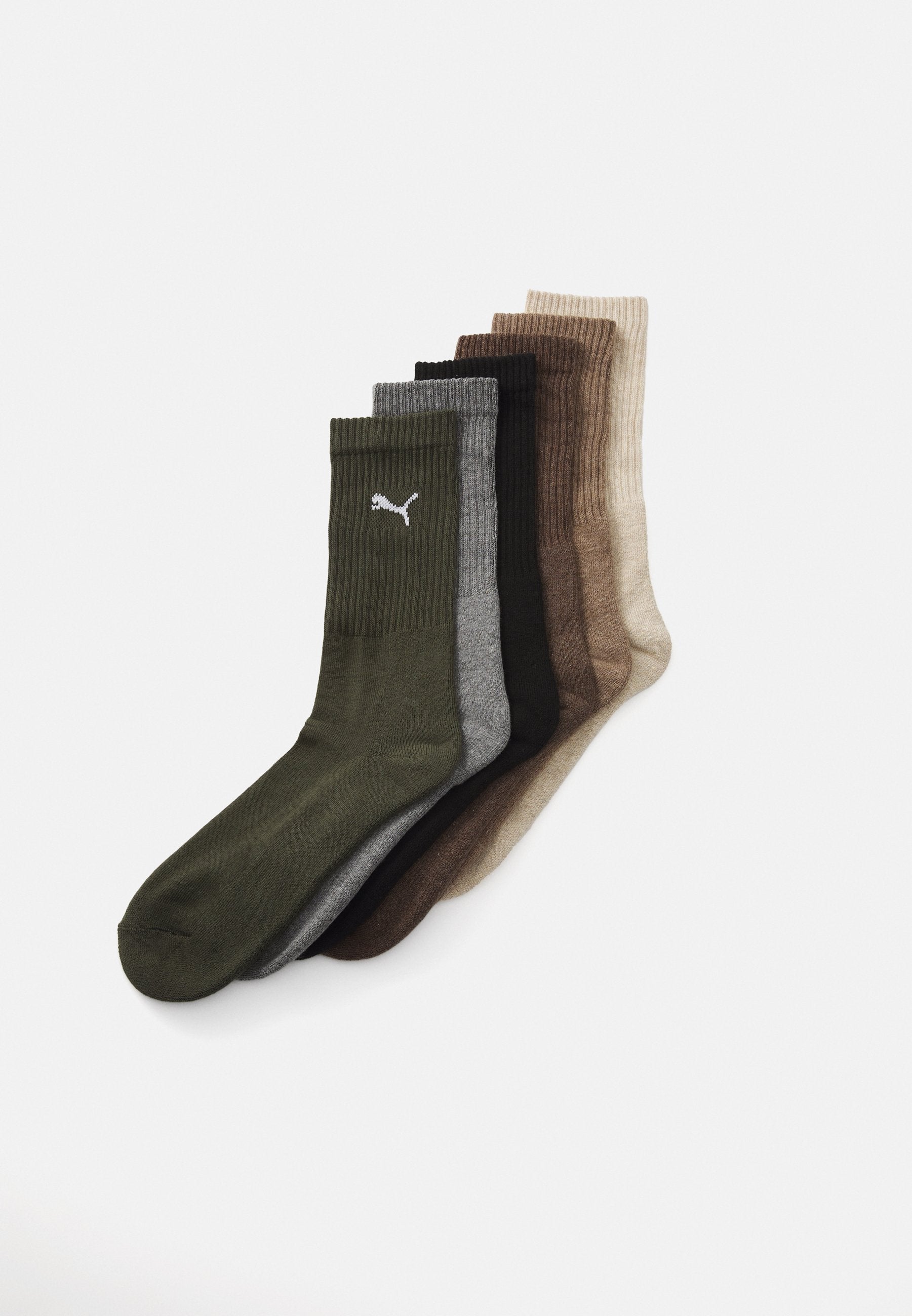 CREW SOCK UNISEX 6 PACK - Sports socks - brown/green