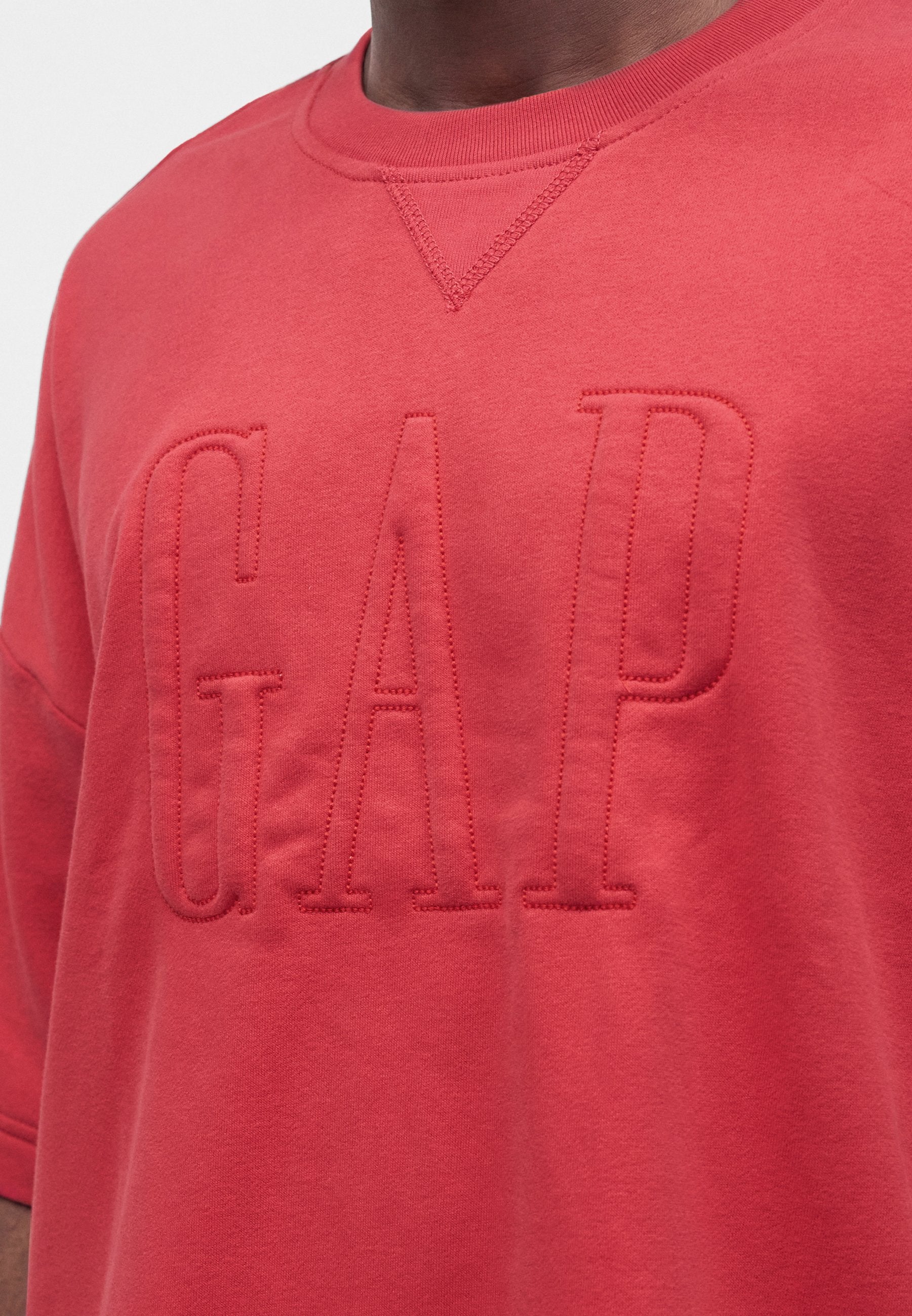 LOGO CROP CREW - Print T-shirt - faded red