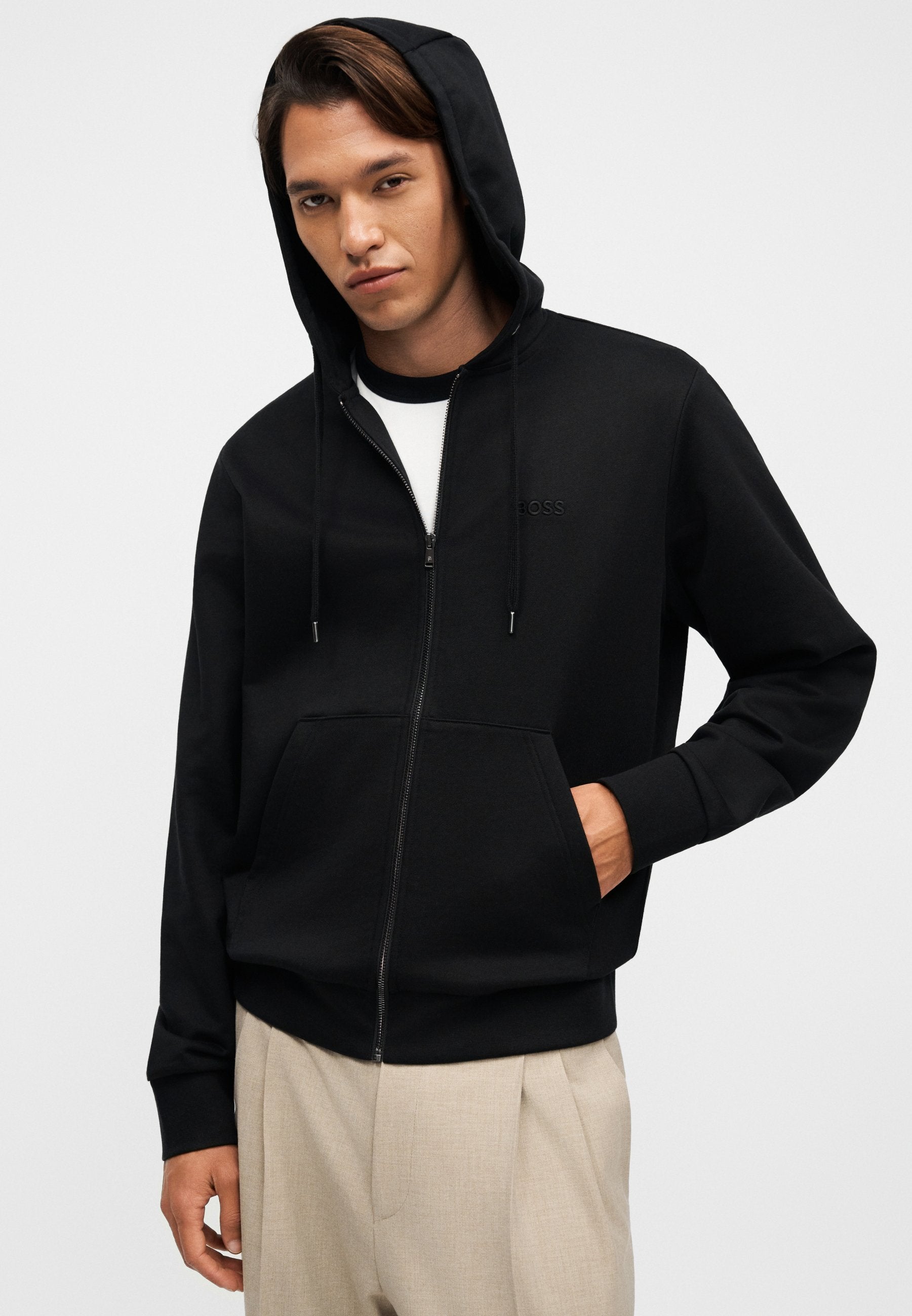 UNISEX - Zip-up sweatshirt - black