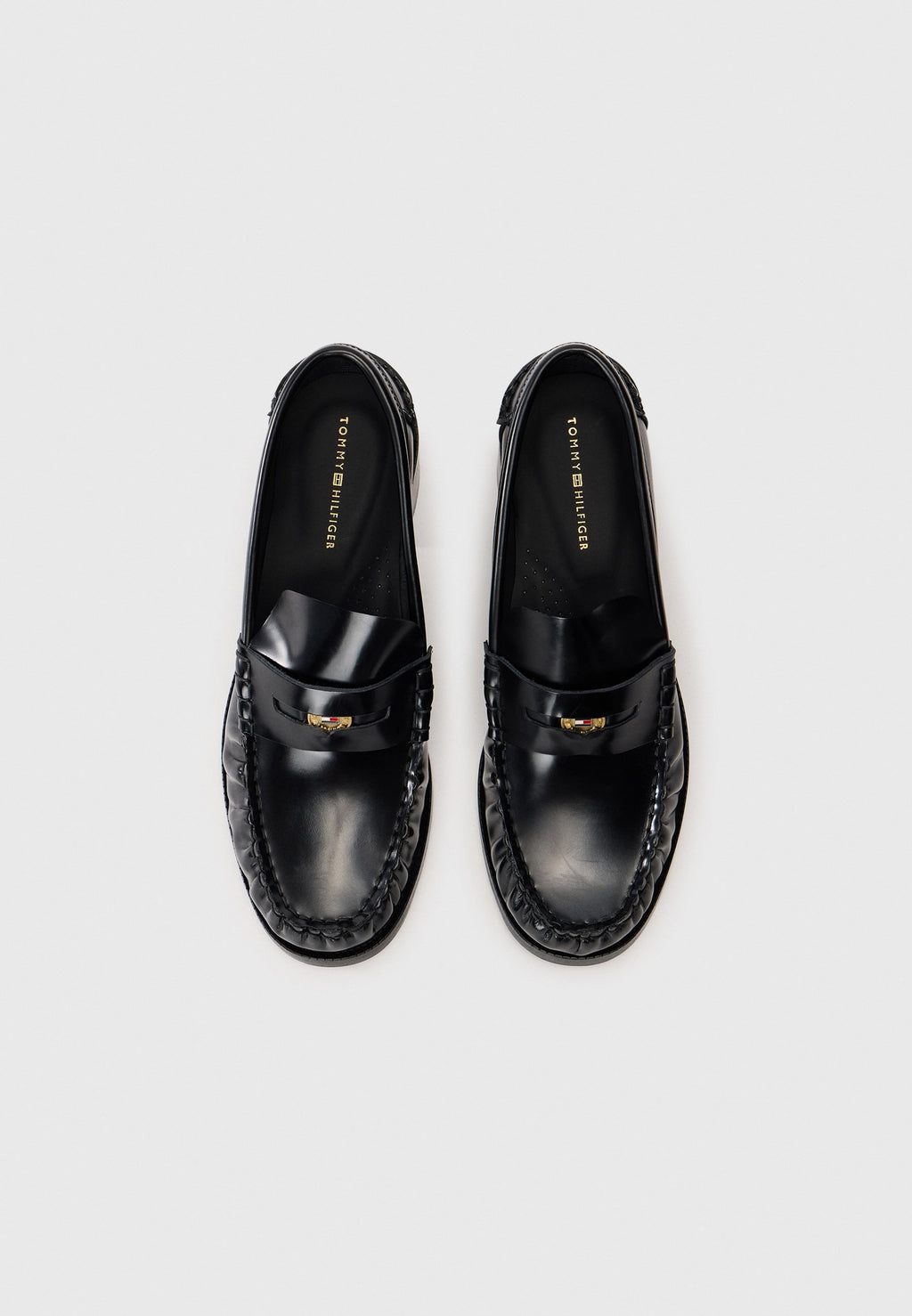 PATENT LEATHER BLOCK HEEL LOAFERS - Slip-ons - black