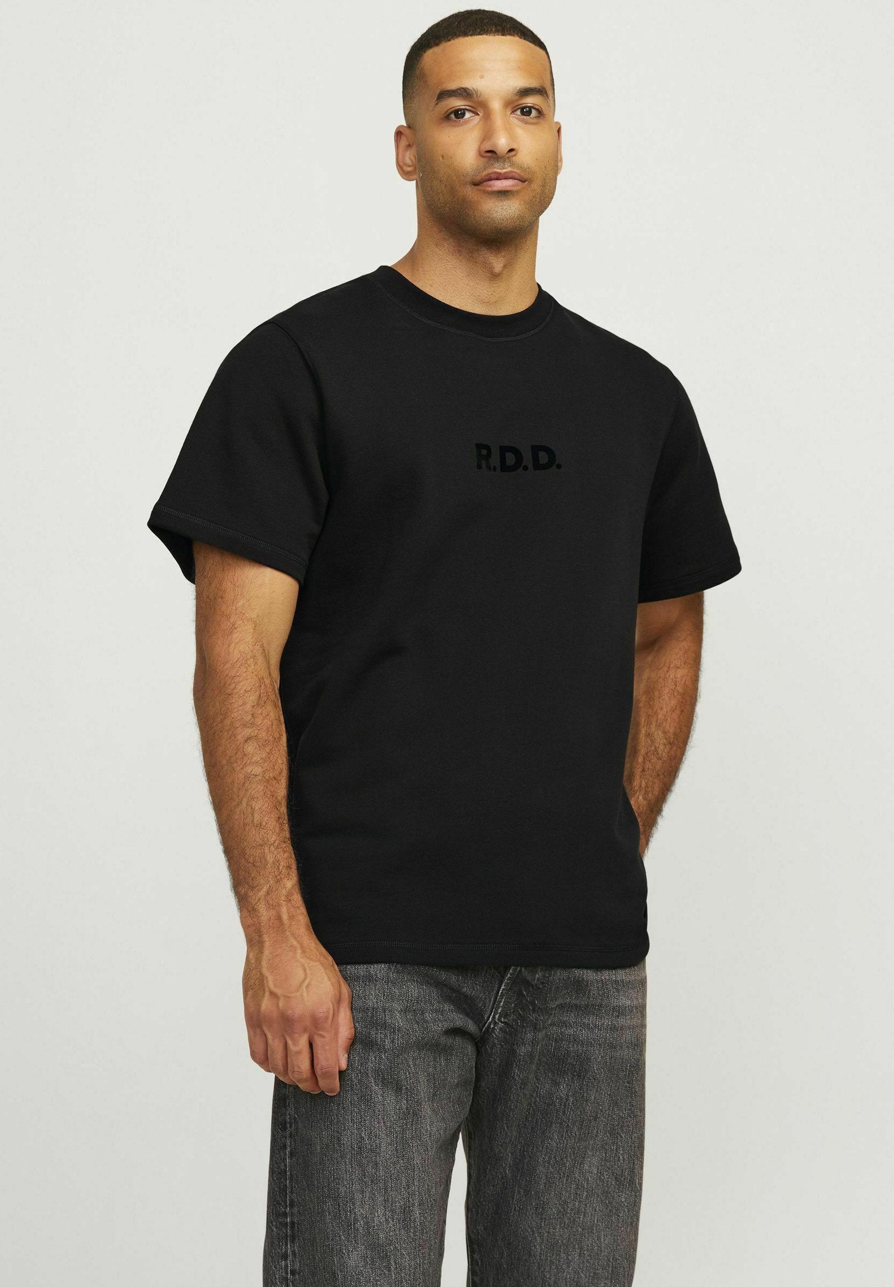T-SHIRT RDD GEDRUCKT RUNDHALS T-SHIRT - Basic T-shirt - black