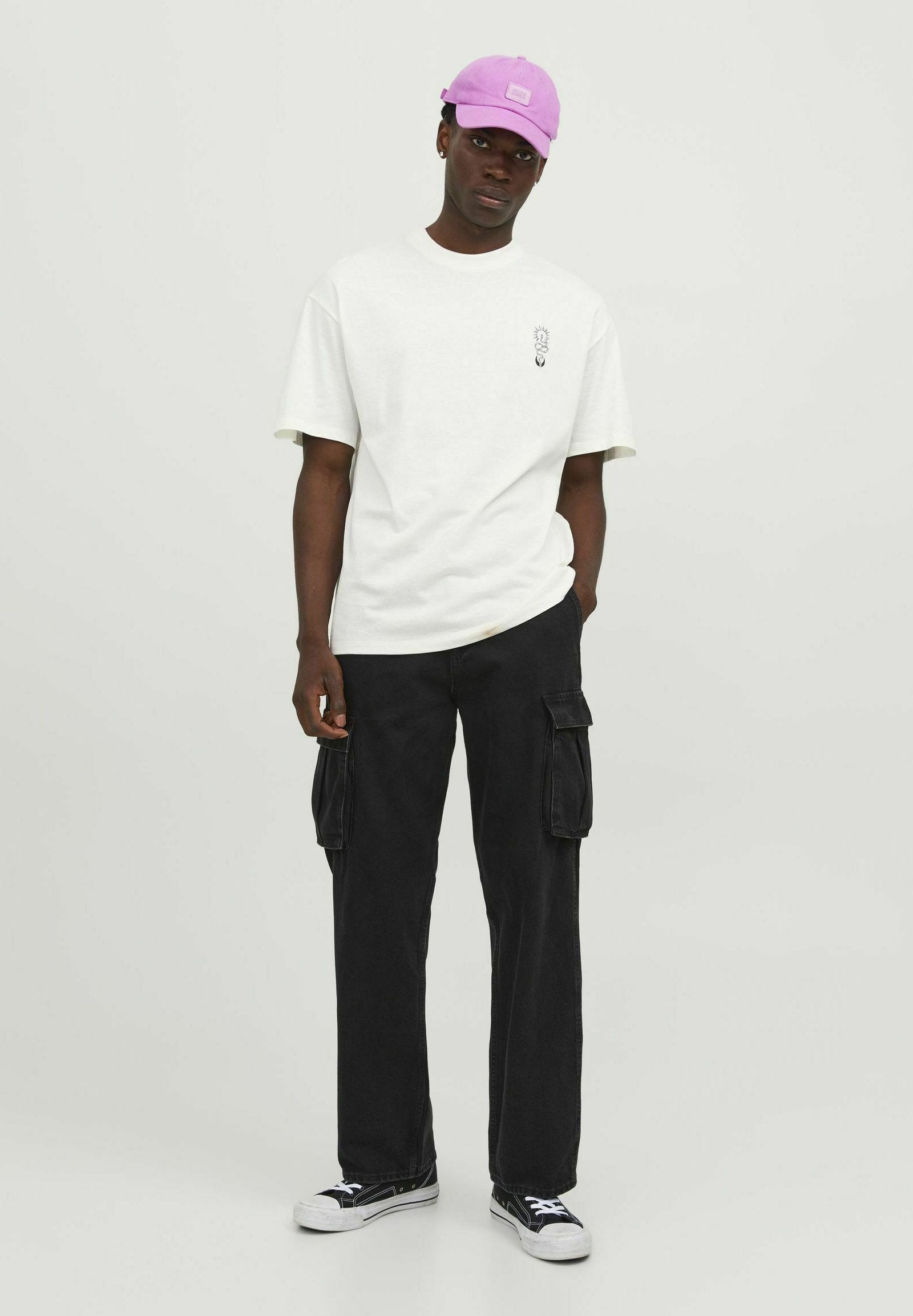 JJHEKTOR TEE CREW NECK - T-shirt imprimé - cloud dancer