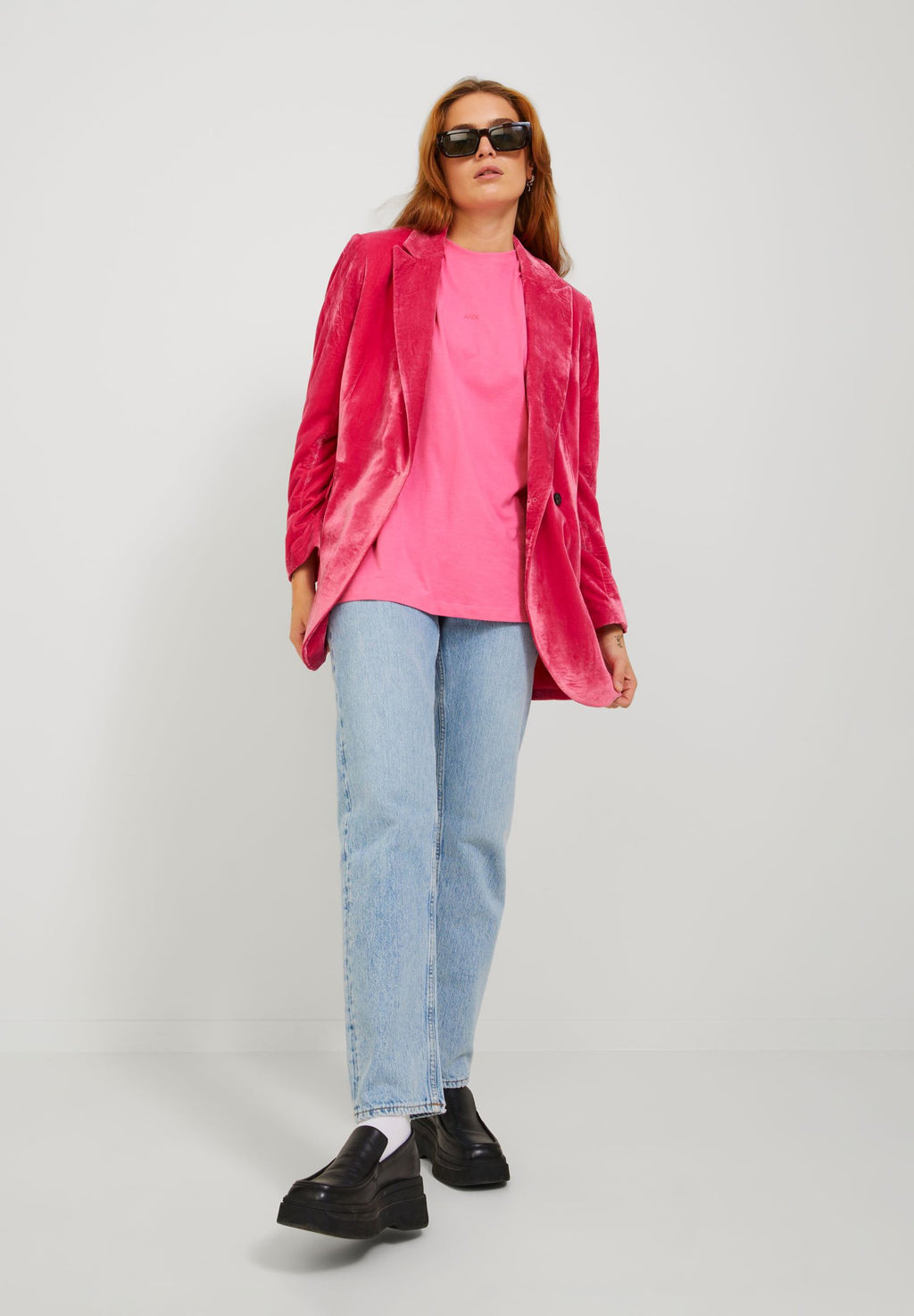 JXANDREA LOOSE TEE - T-shirt basique - carmine rose