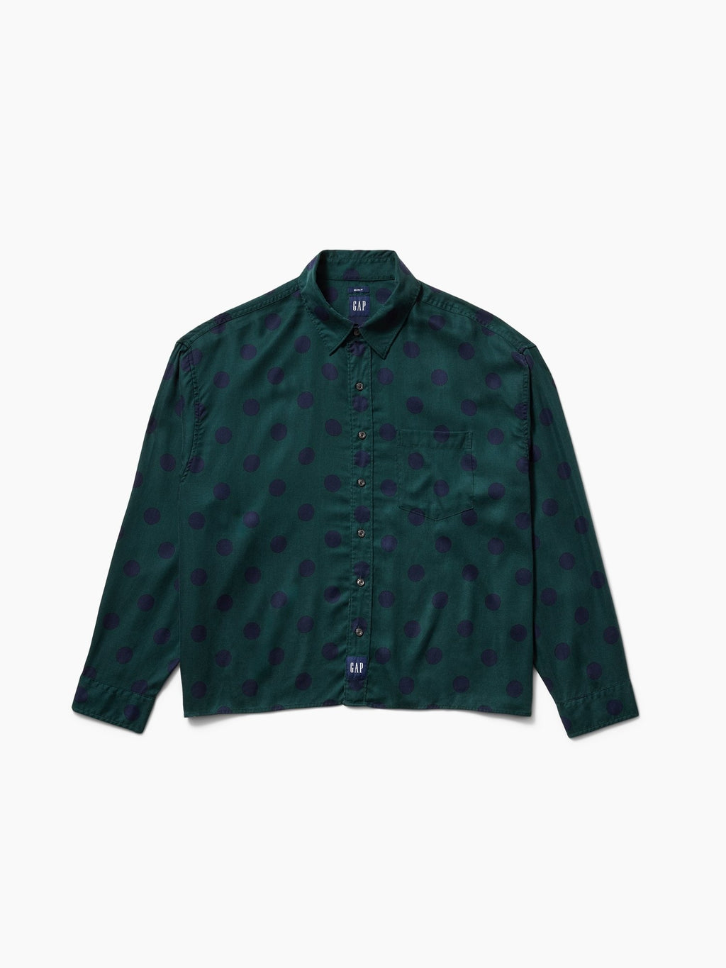 GAP AWAKE NY TWILL DOTTED BIG SHIRT - Button-down blouse - campus green