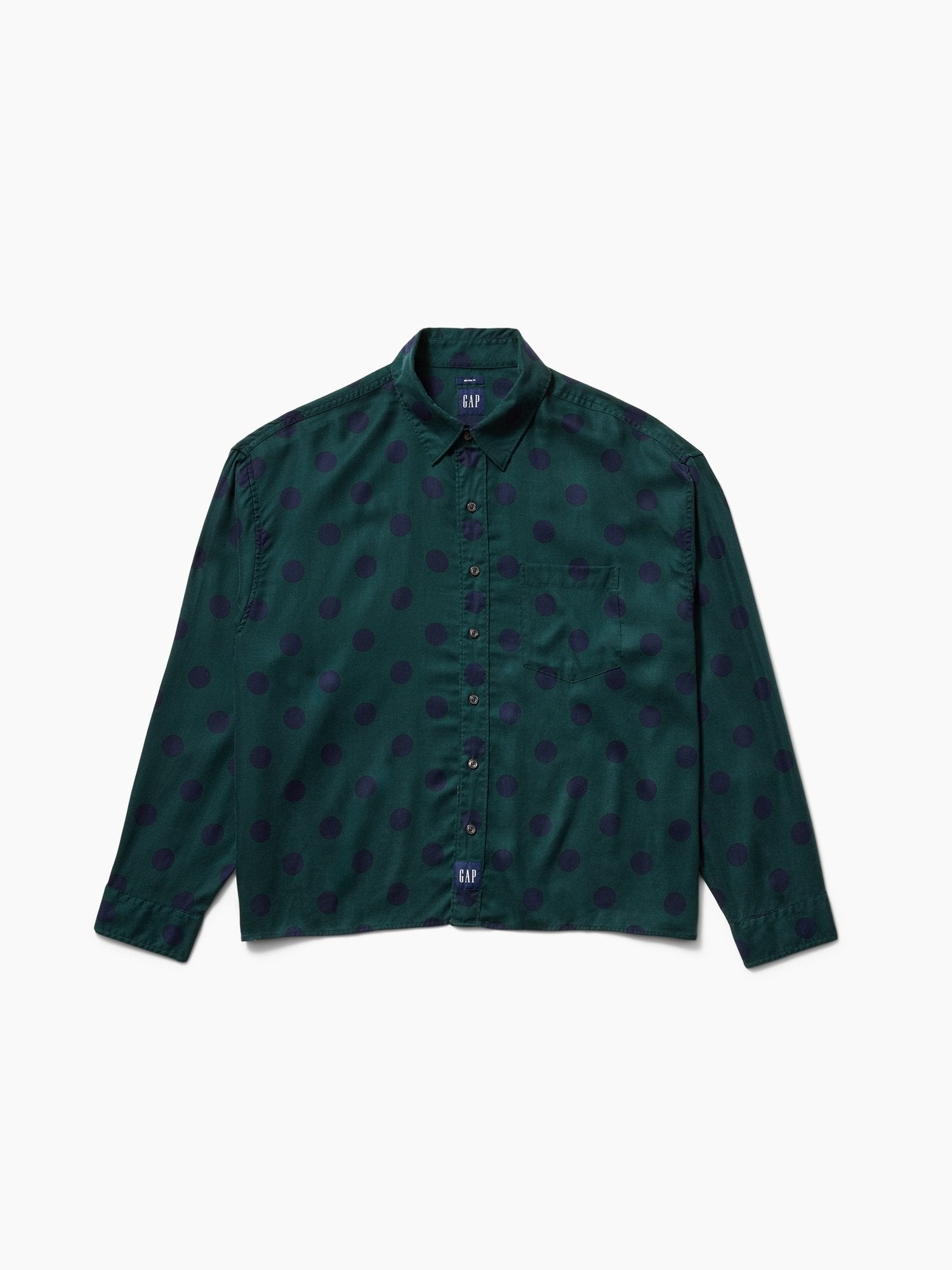 GAP AWAKE NY TWILL DOTTED BIG SHIRT - Button-down blouse - campus green