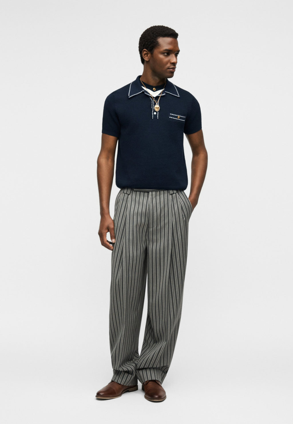 SWEATER TRATTEGGI - Polo shirt - navy