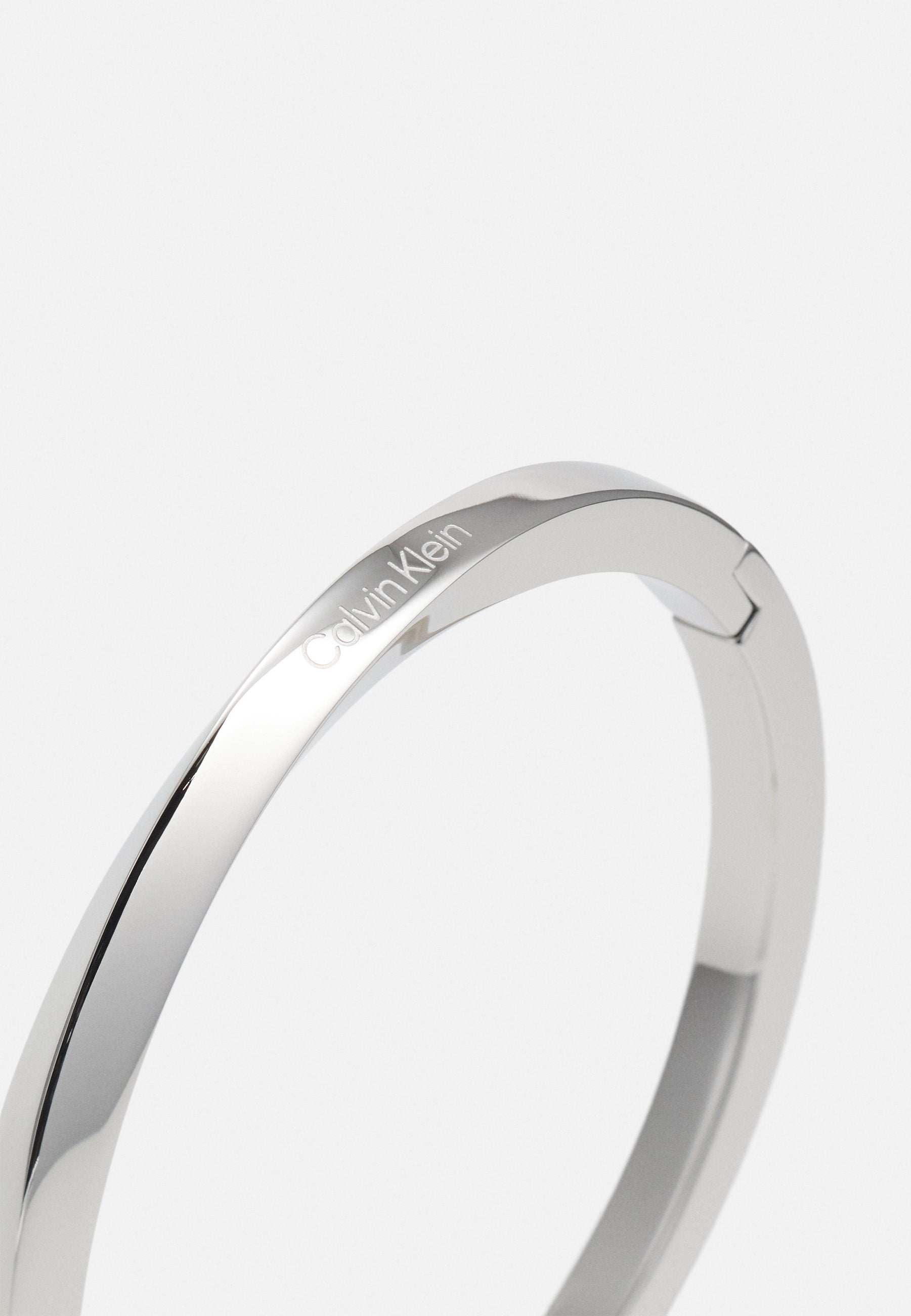POLISHED HINGED BANGLE BRACELET - Bracelet - silver-coloured