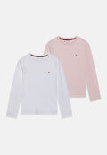 LOT DE 2 T-SHIRTS DE LOISIRS À MANCHES LONGUES SIGNATURE - Sous-vêtement - rose clair/blanc