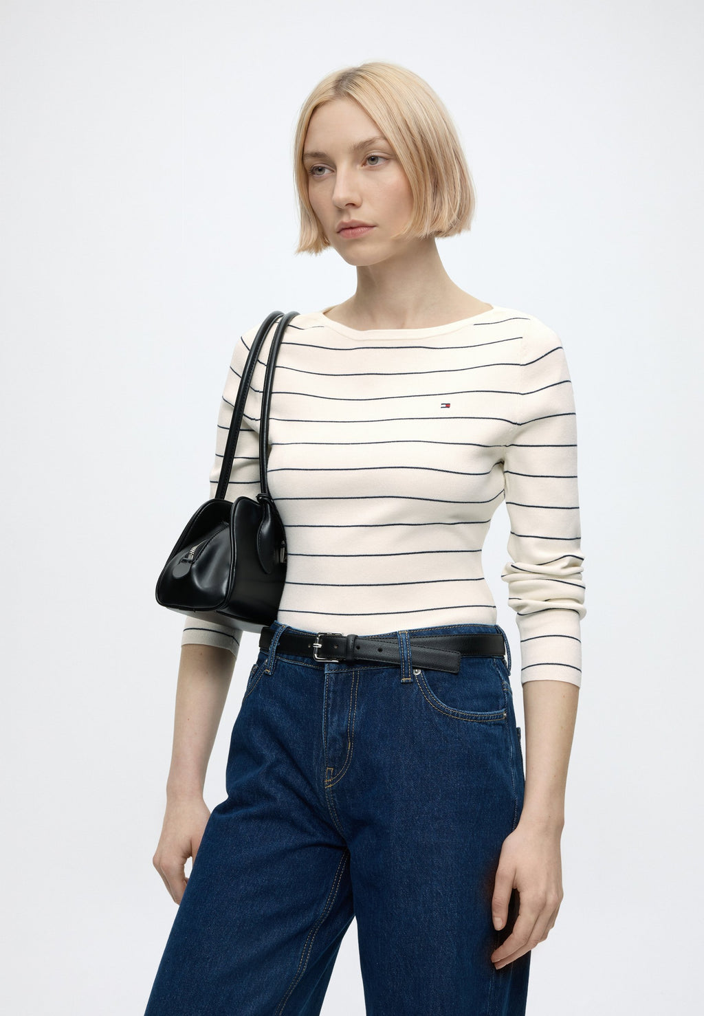 FULL NEEDLE BOAT - Jumper - ivory petal/dark navy