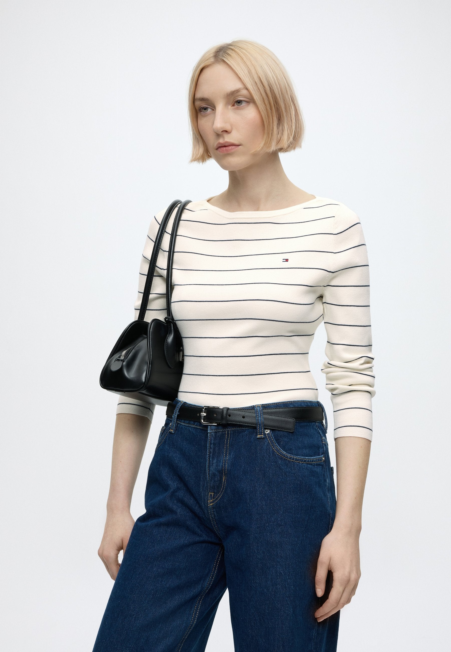 FULL NEEDLE BOAT - Jumper - ivory petal/dark navy
