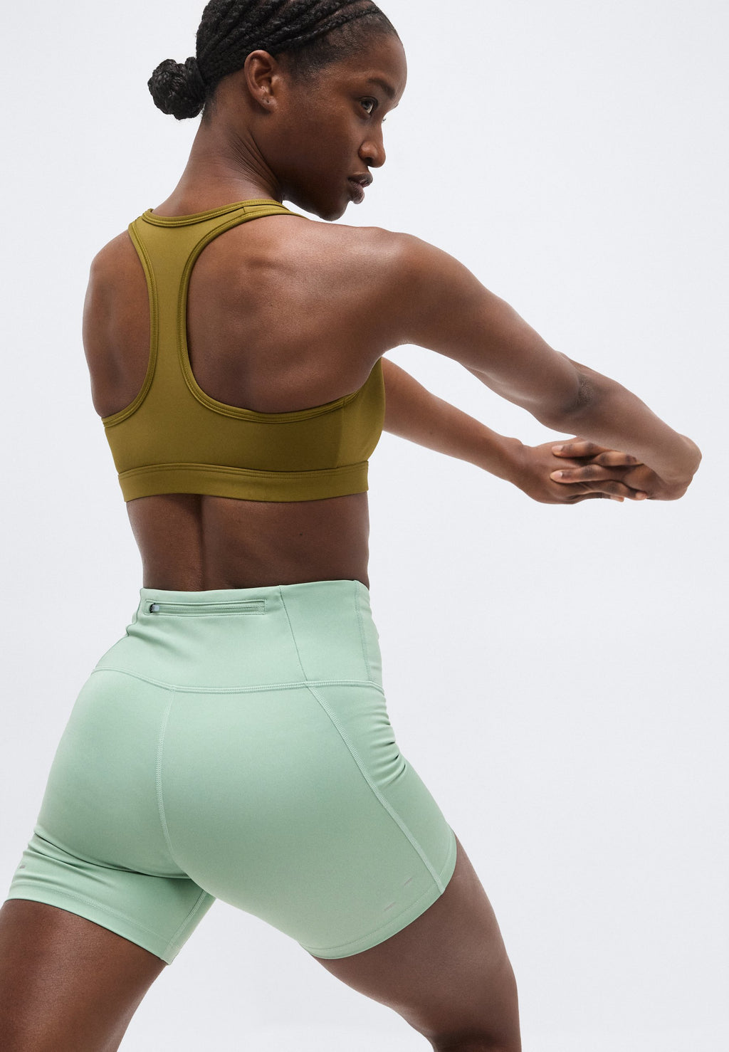 BRA - Medium support sports bra - olive flak/white