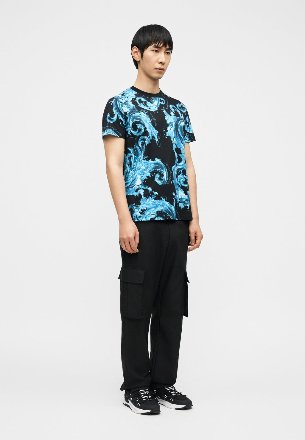 PRINT - Print T-shirt - black/sea