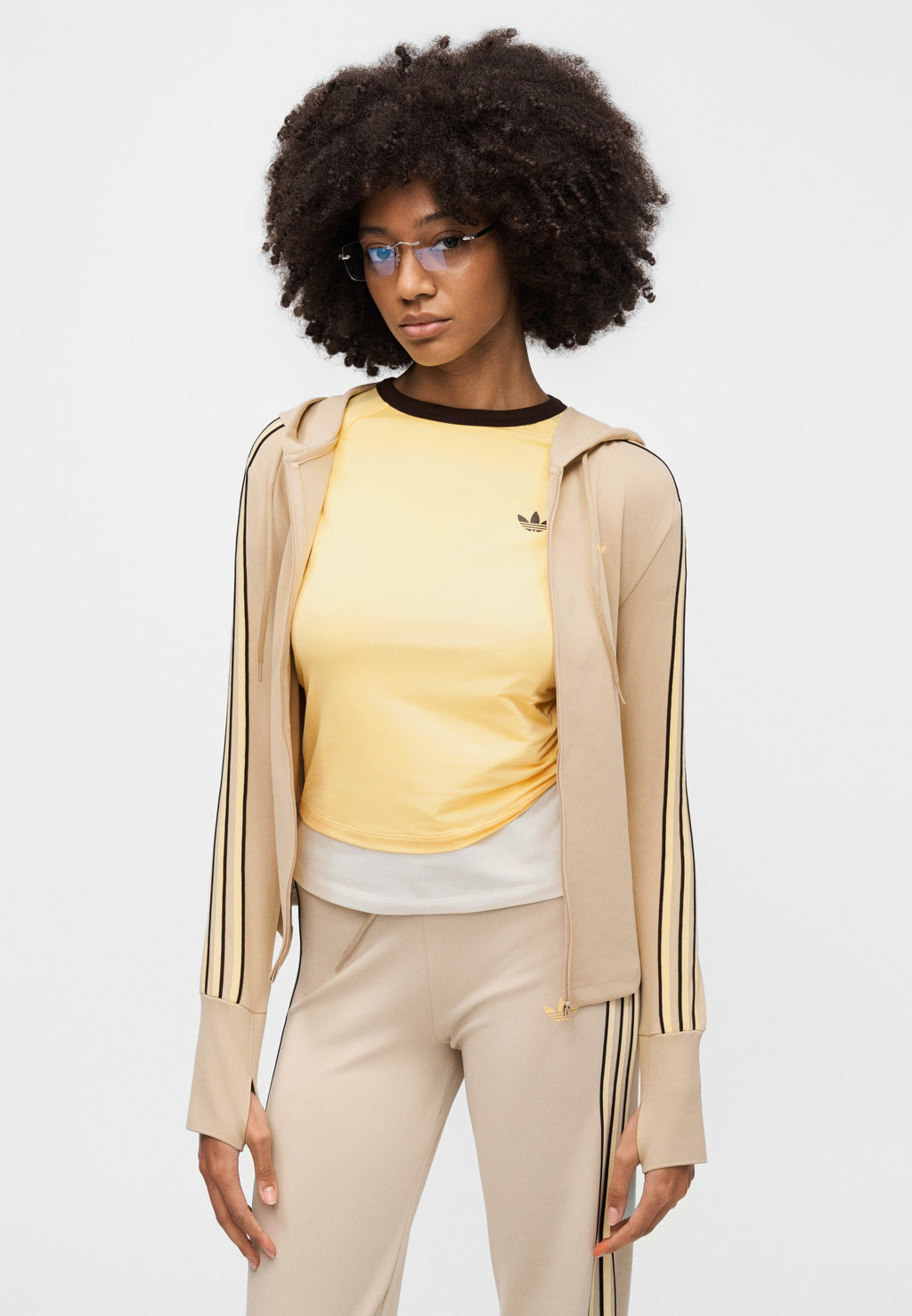 SWEAT ZIPPÉ À CAPUCHE - Kaki clair