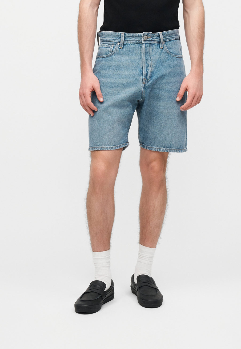 JJITONY JJORIGINAL 2 PACK - Denim shorts - blue denim/black denim