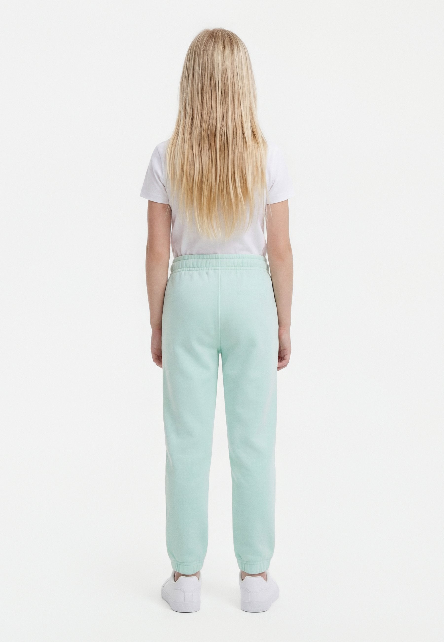 GIRLS BRUSHBACK SMALL LOGO - Tracksuit bottoms - cosmic jade