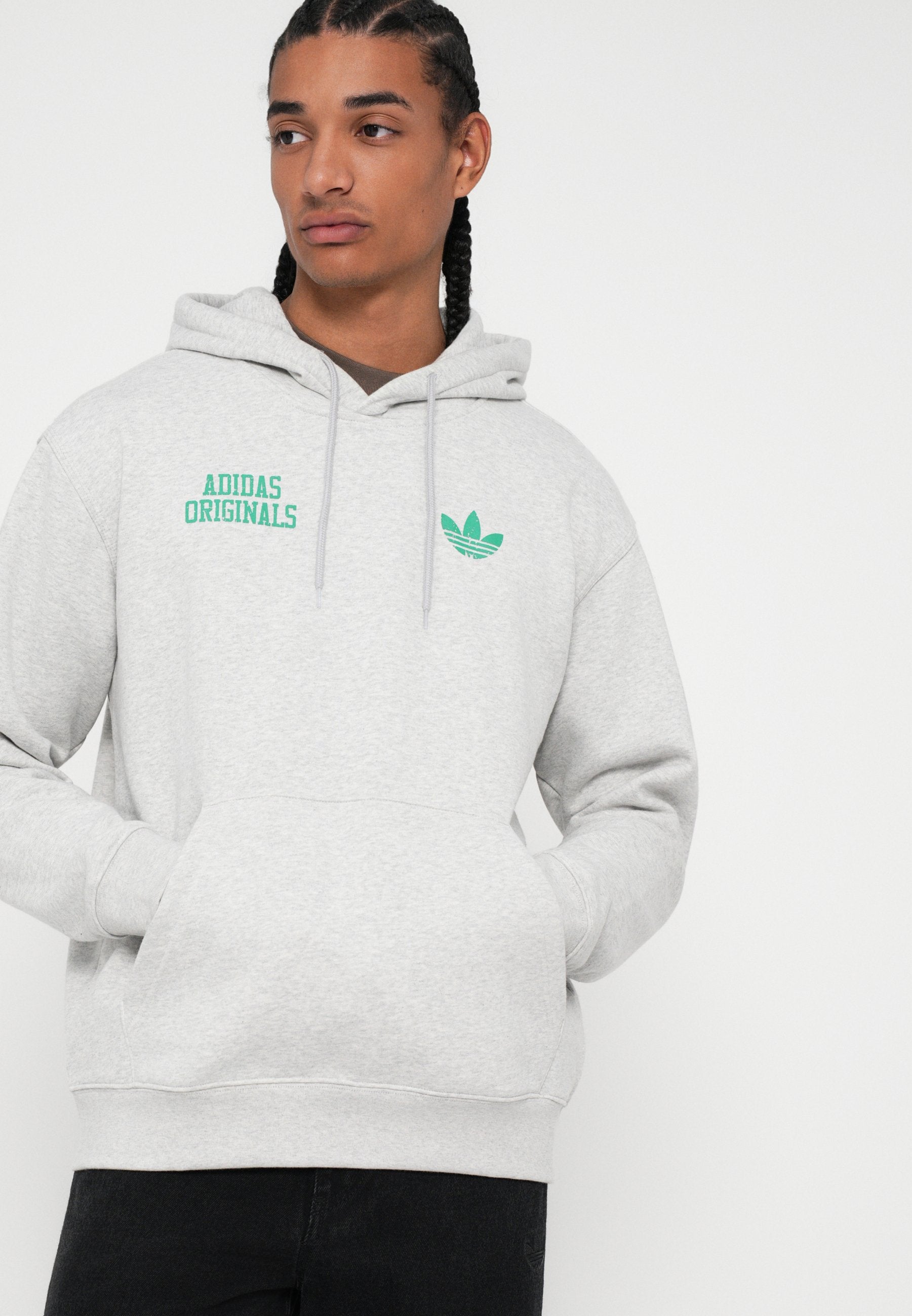 TYPOGRAPHIE RÉTRO UNISEXE - Sweat à capuche - gris chiné clair