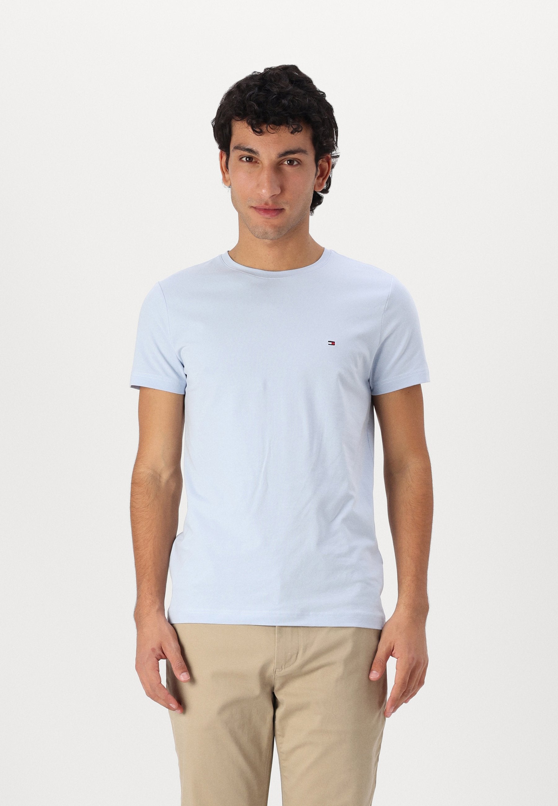 SLIM FIT TEE CORE ESSENTIALS - Basic T-shirt - breezy blue