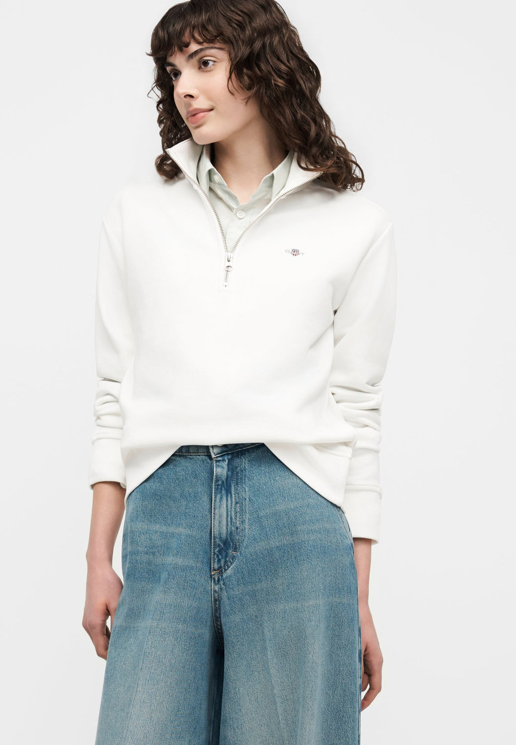 SHIELD HALF ZIP - Sweatshirt - kırık beyaz