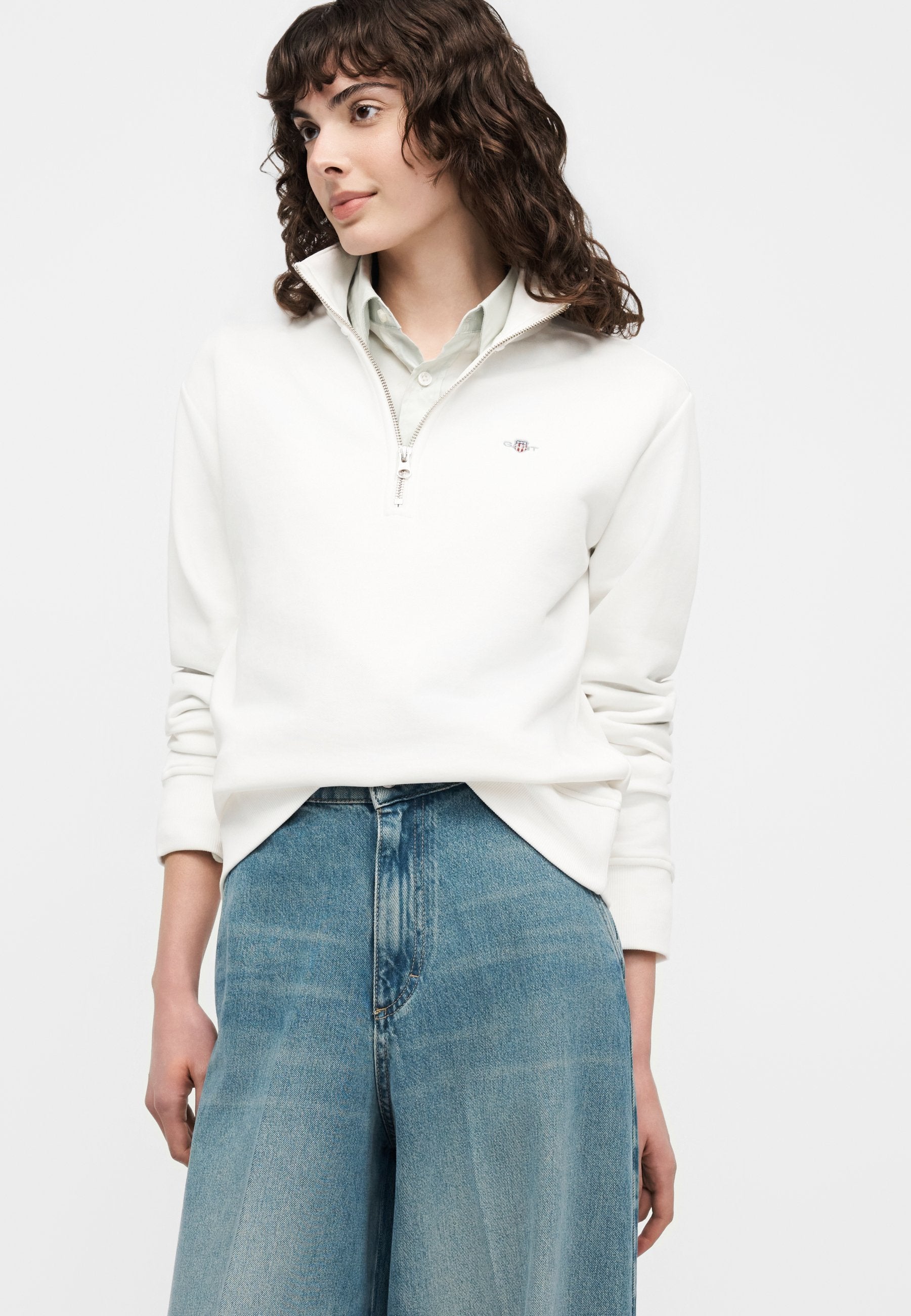 SHIELD HALF ZIP - Sweatshirt - kırık beyaz