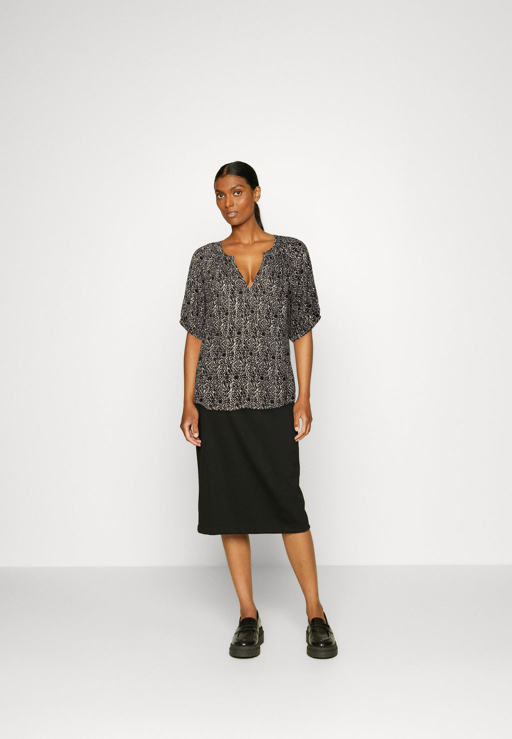 PUFF - Blouse - white/black