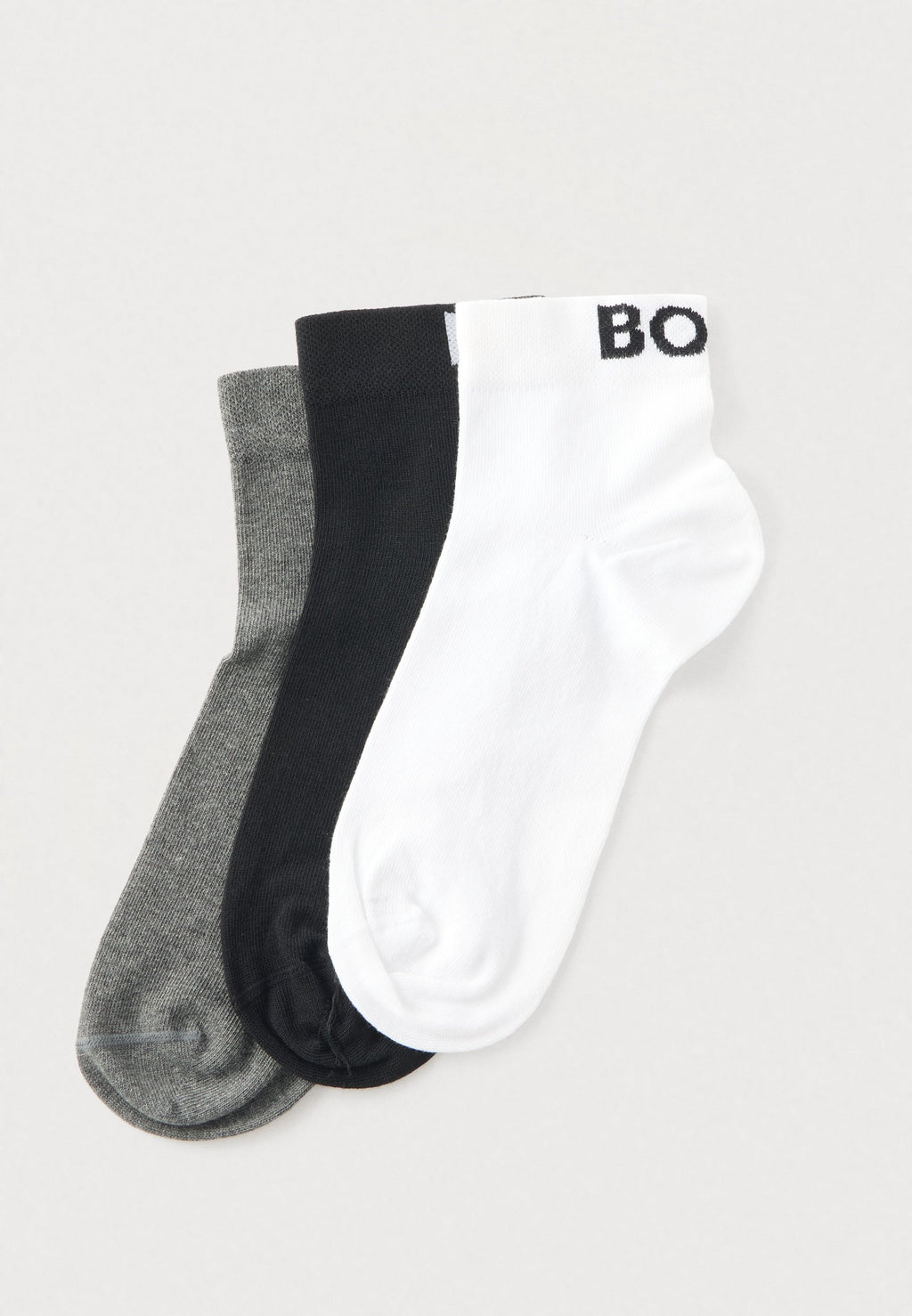 LOGO 3 PACK - Sneaker socks - weiß/beigem/schwarz