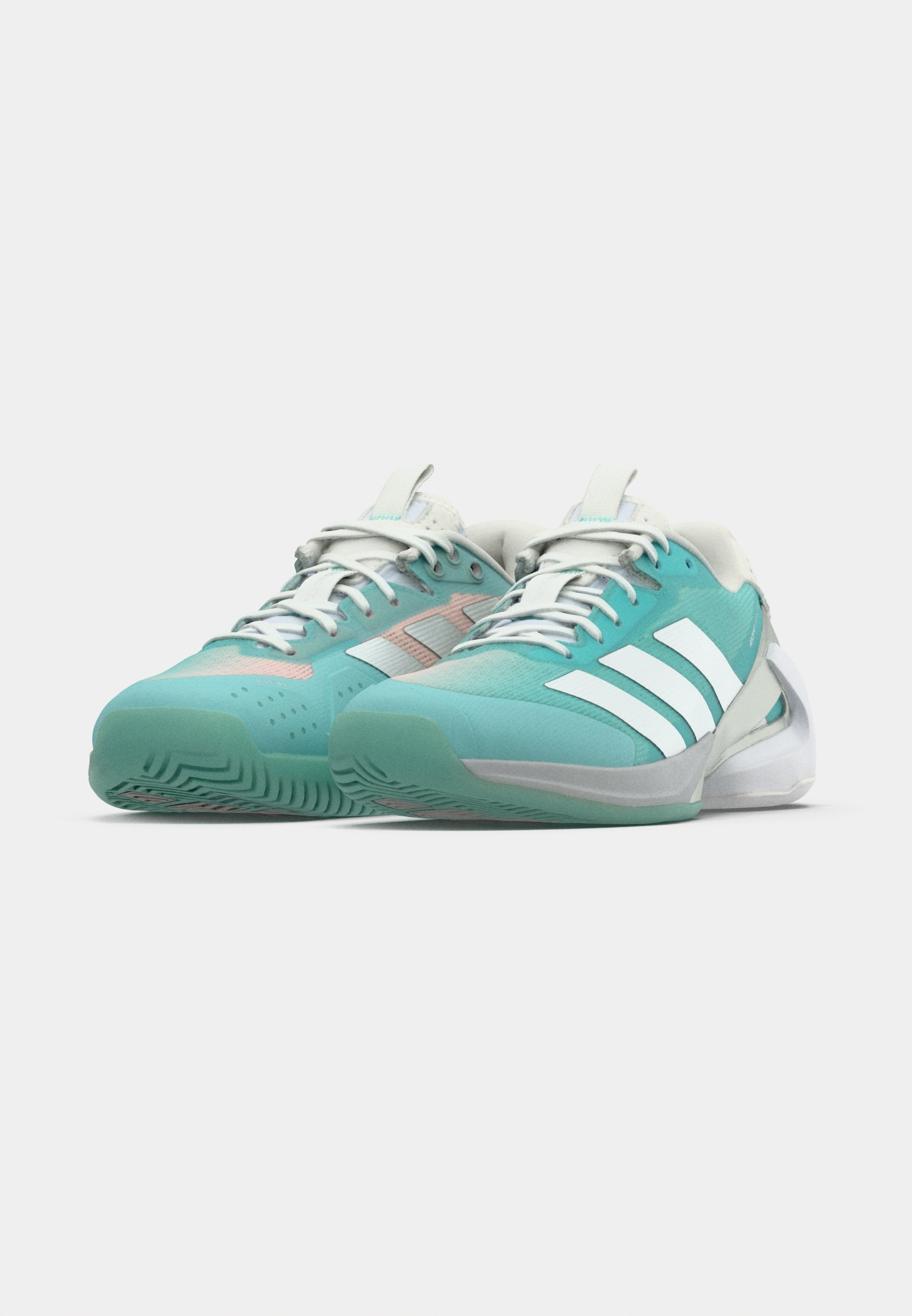 ADIZERO UBERSONIC 5 - Multicourt tennis shoes - flash aqua/silver-coloured metallic/blush pink