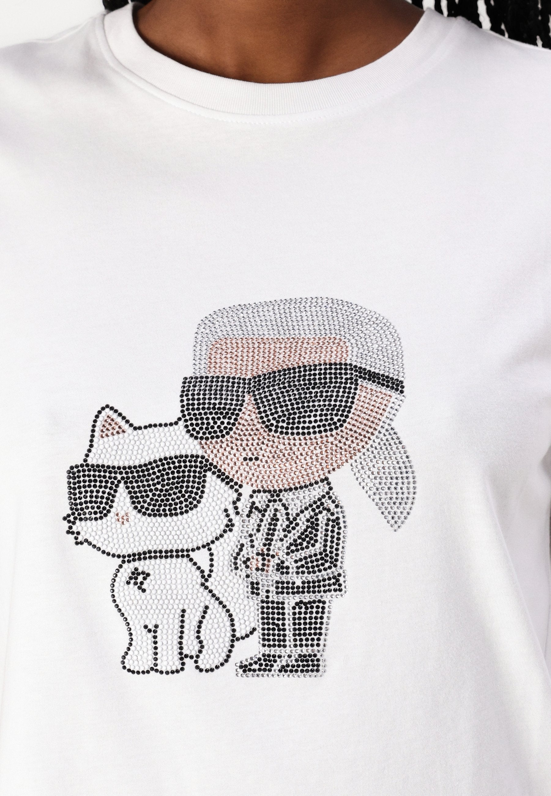 IKON KARL & COUPETTE RHINESTONE - Print T-shirt - white