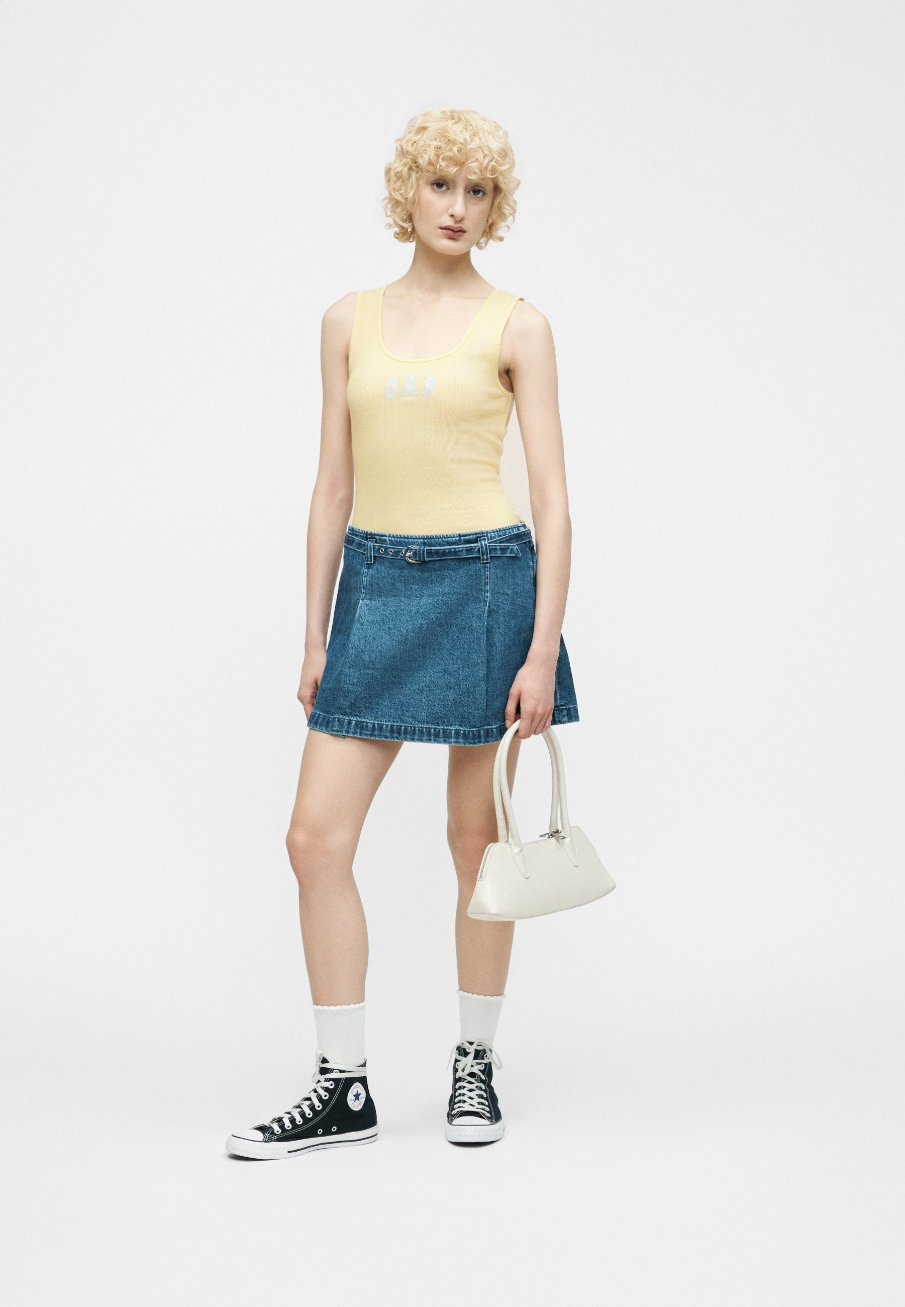 TANK - Top - mottled light yellow