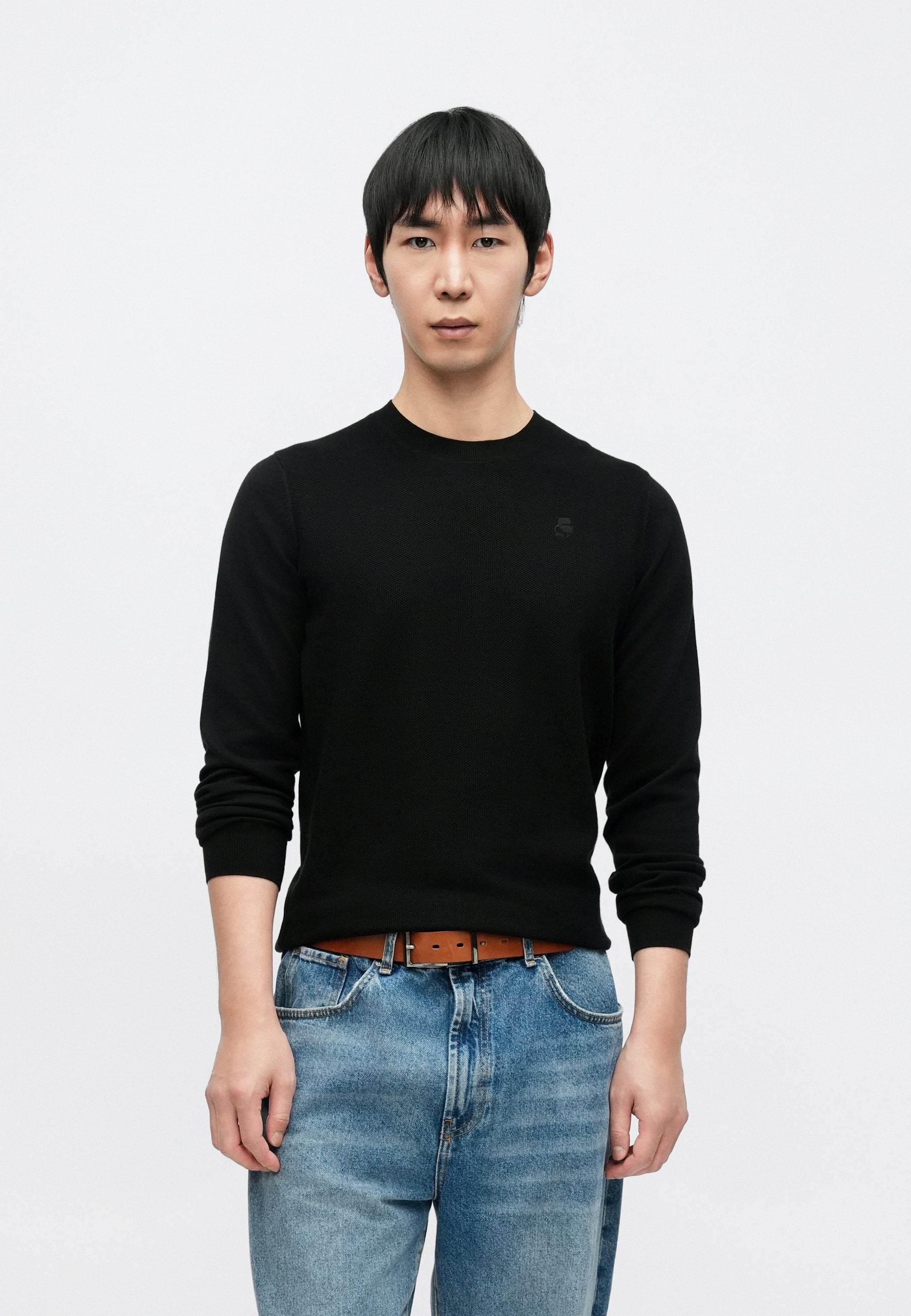 CREW NECK - Jumper - black