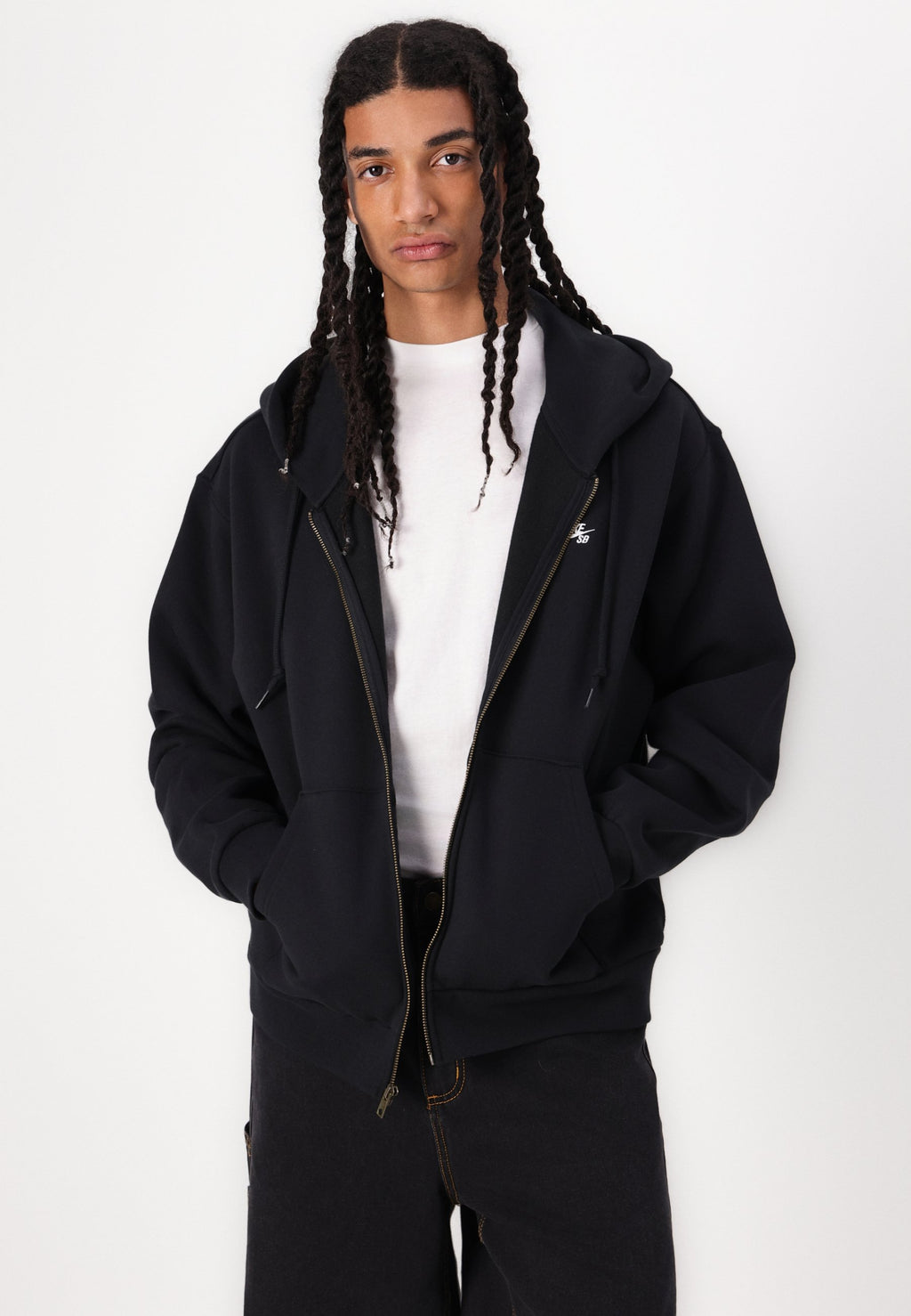 LOGO - Zip-up sweatshirt - black