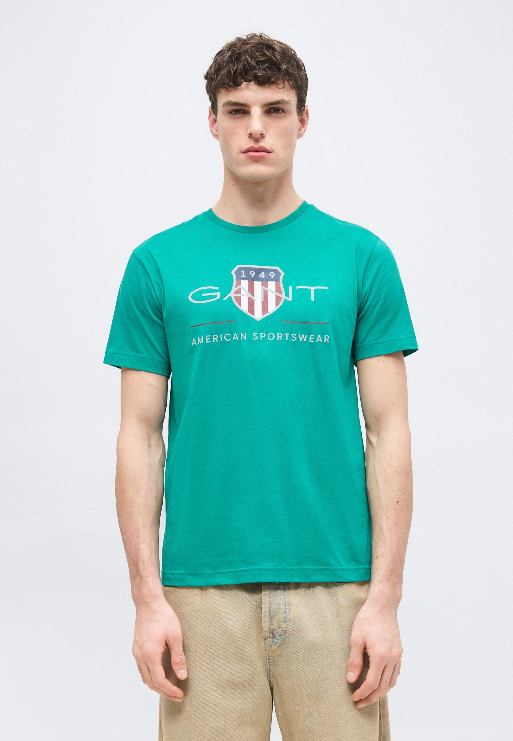 REG ARCHIVE SHIELD SS T-SHIRT - Print T-shirt - teal