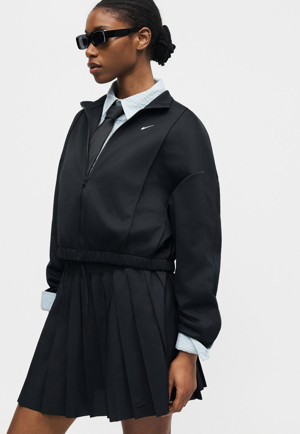Zip-up sweatshirt - black/chalk