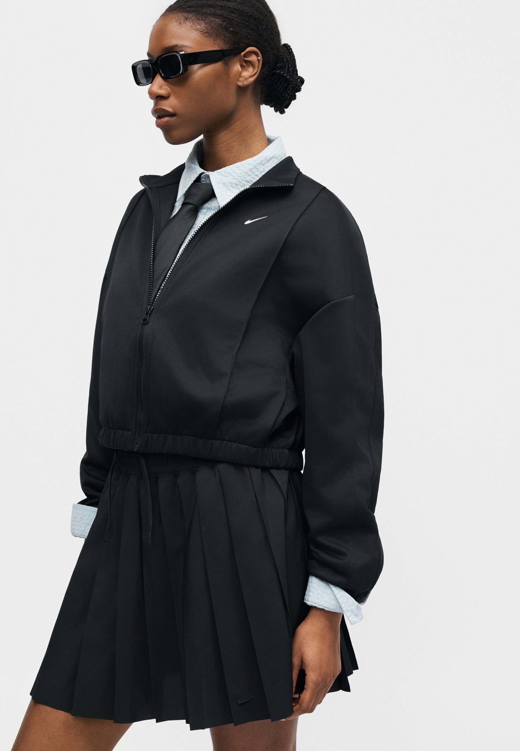 Zip-up sweatshirt - black/chalk