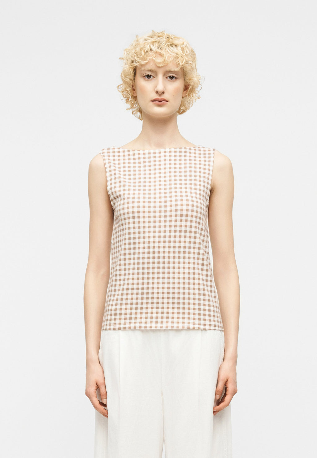 BOAT NECK TANK - Top - khaki