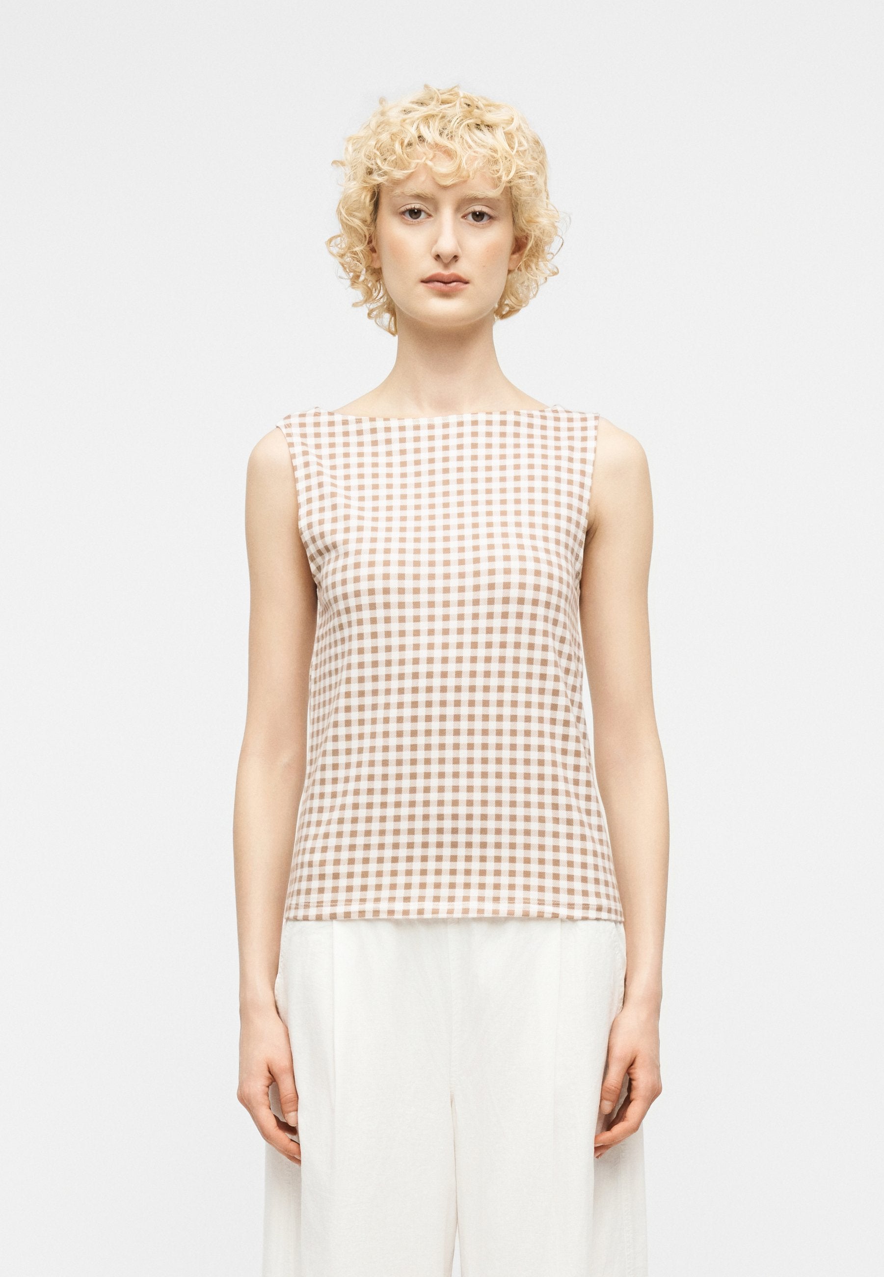 BOAT NECK TANK - Top - khaki