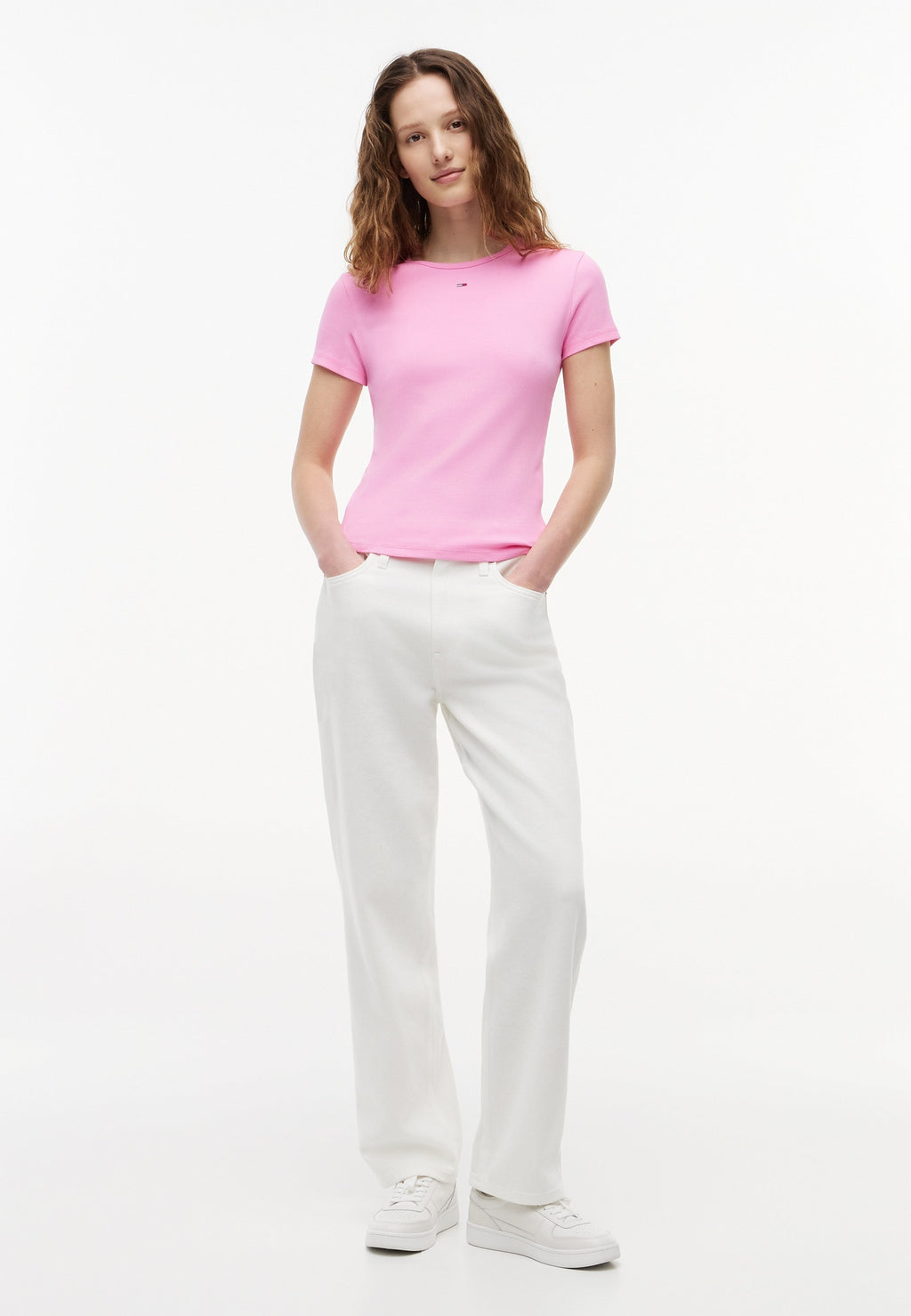 SLIM FIT - Print T-shirt - pink daisy