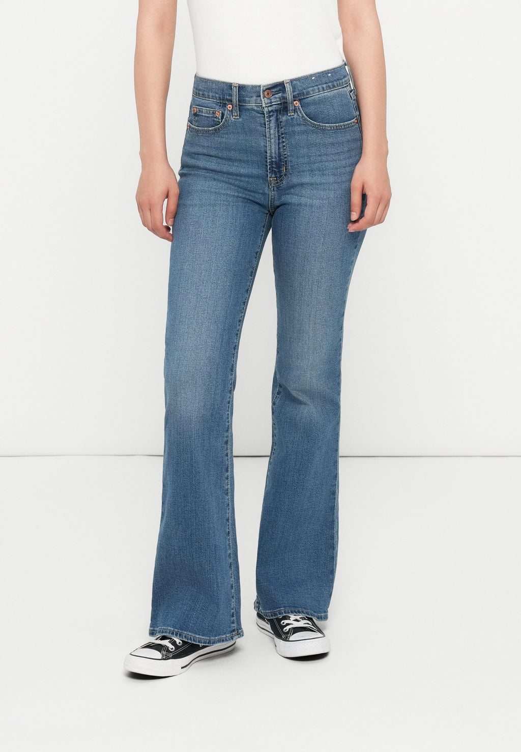 MED HERON - Flared Jeans - medium wash