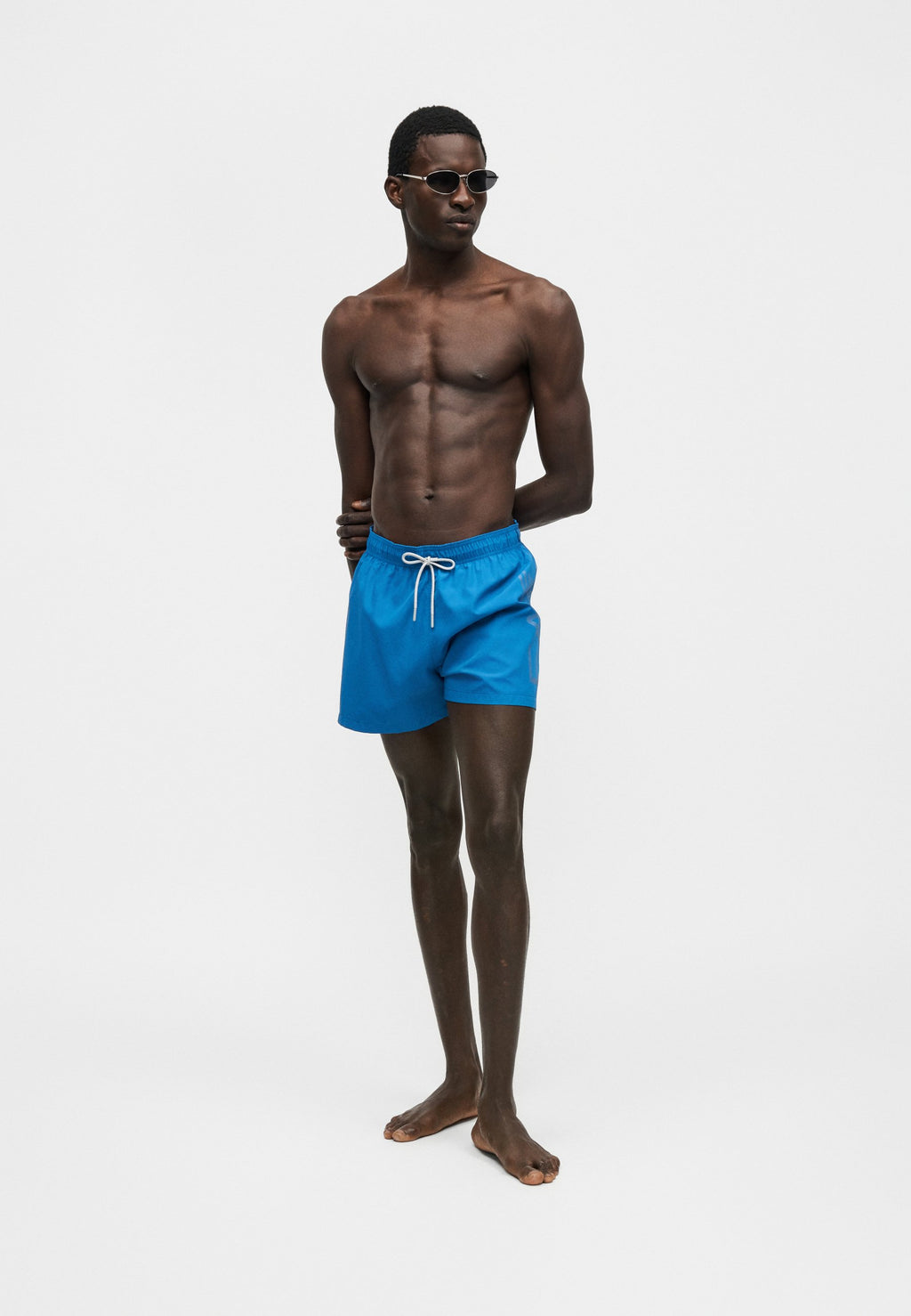 WATER LOGO  - Swimming shorts - turkish sea/silver-coloured