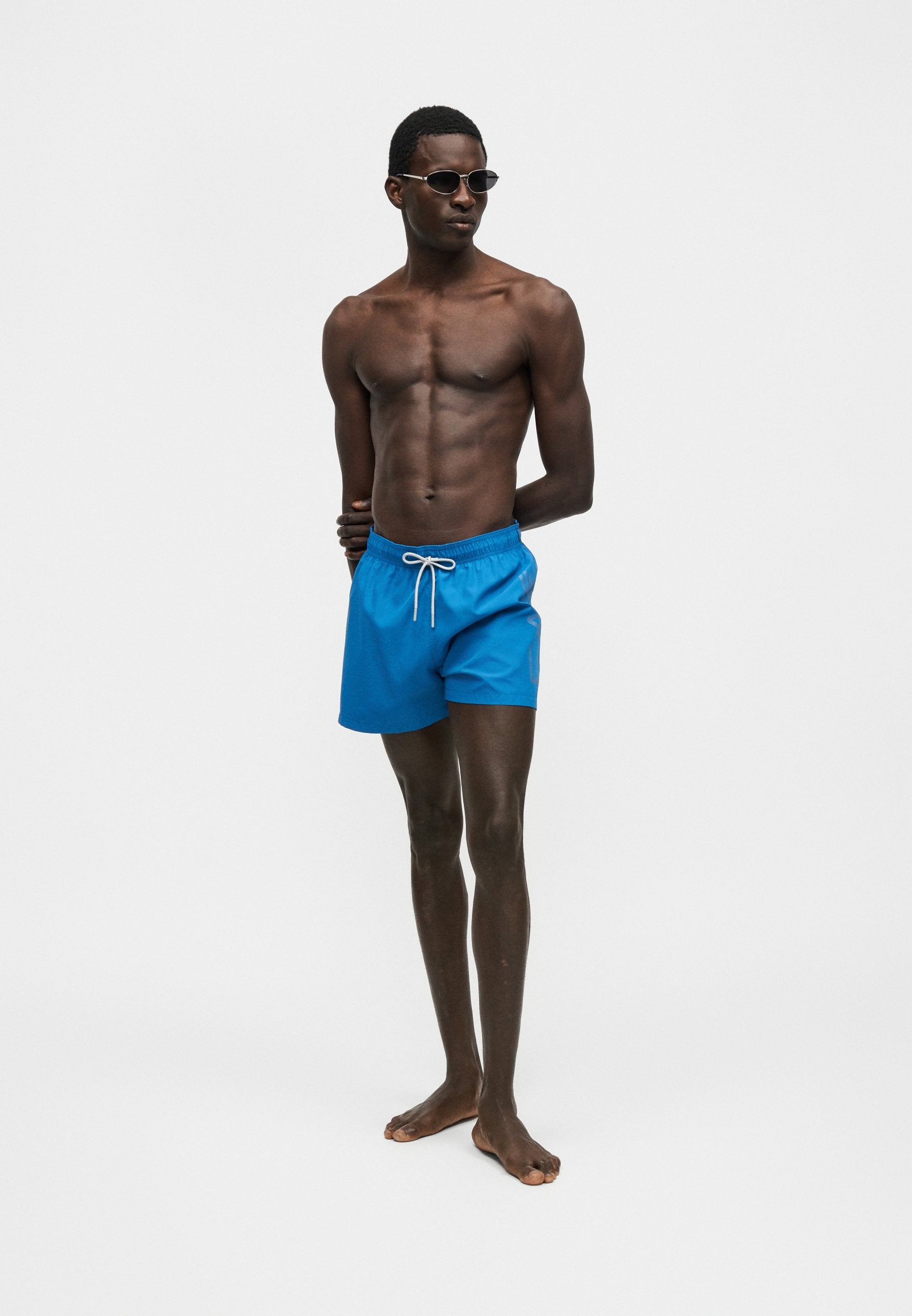 WATER LOGO  - Swimming shorts - turkish sea/silver-coloured